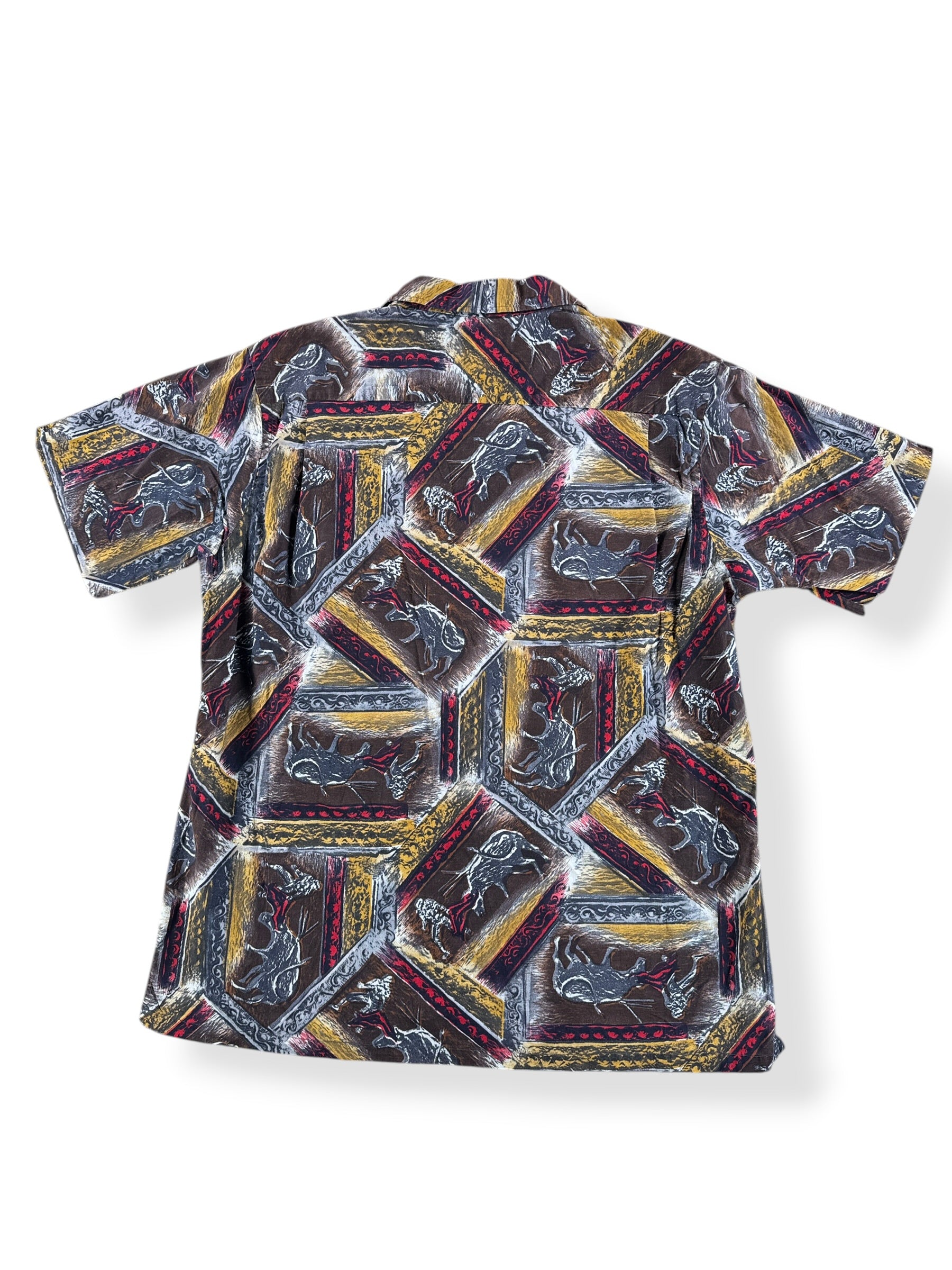 Back of Vintage 60s Bullfighting Loop Collar Shirt SZ L