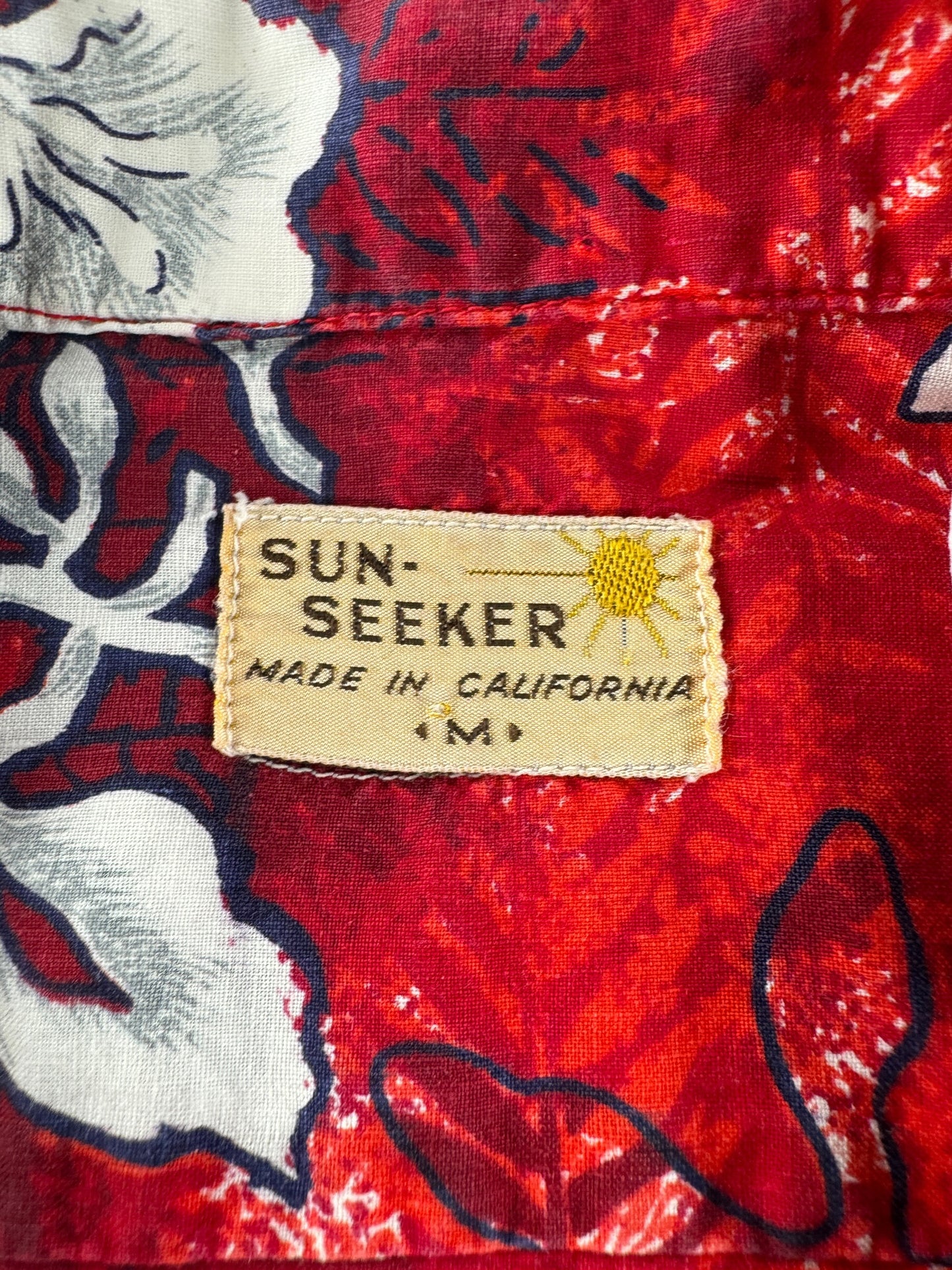 Tag on Vintage Sun Seeker Cotton Aloha Shirt SZ M