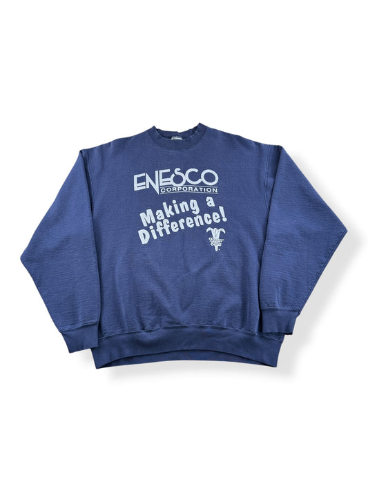 Front of Vintage Faded Blue Enesco Corp Crewneck SZ XL