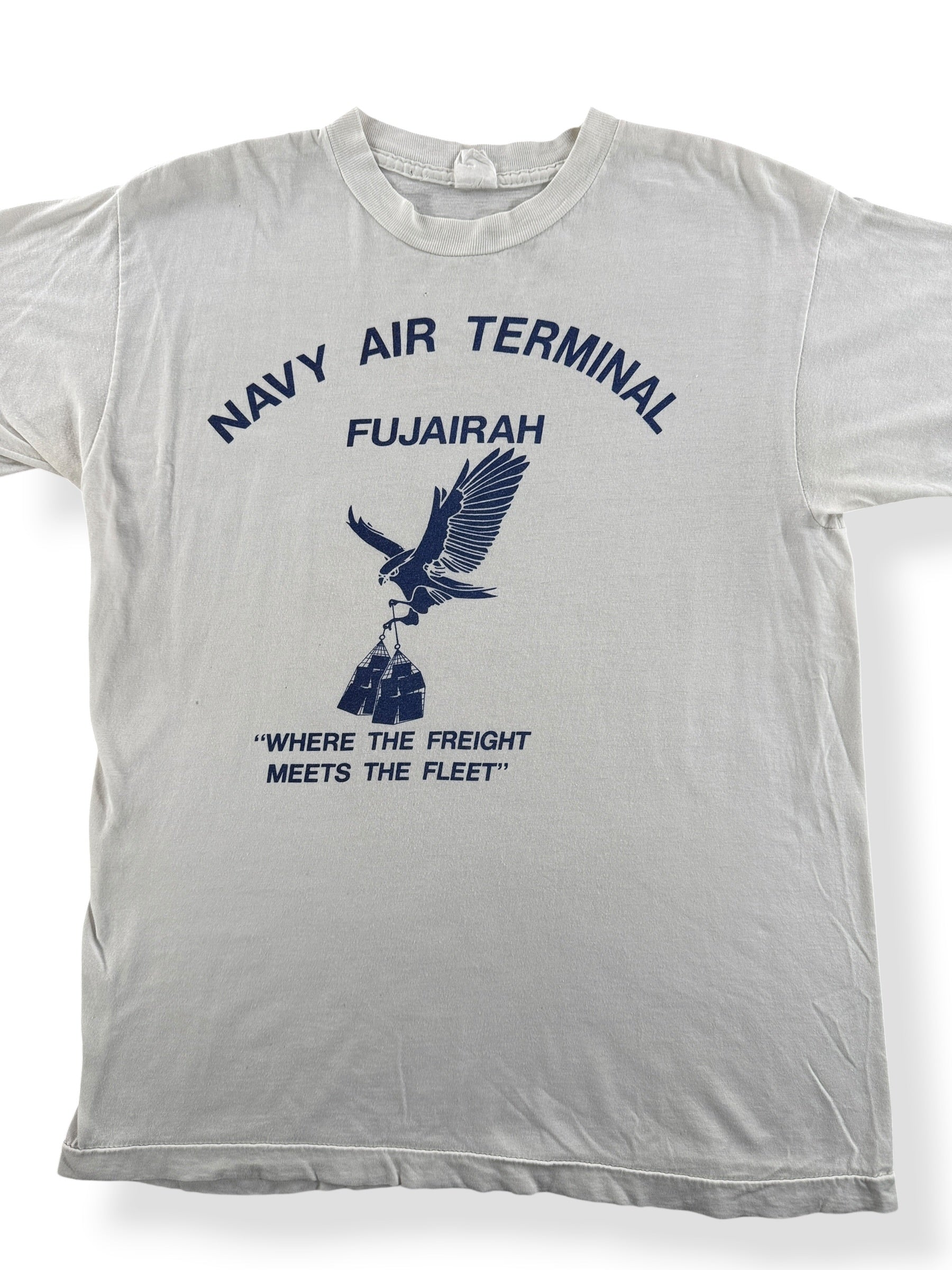 Front Close Up of Vintage Navy Air Freight Shirt SZ M