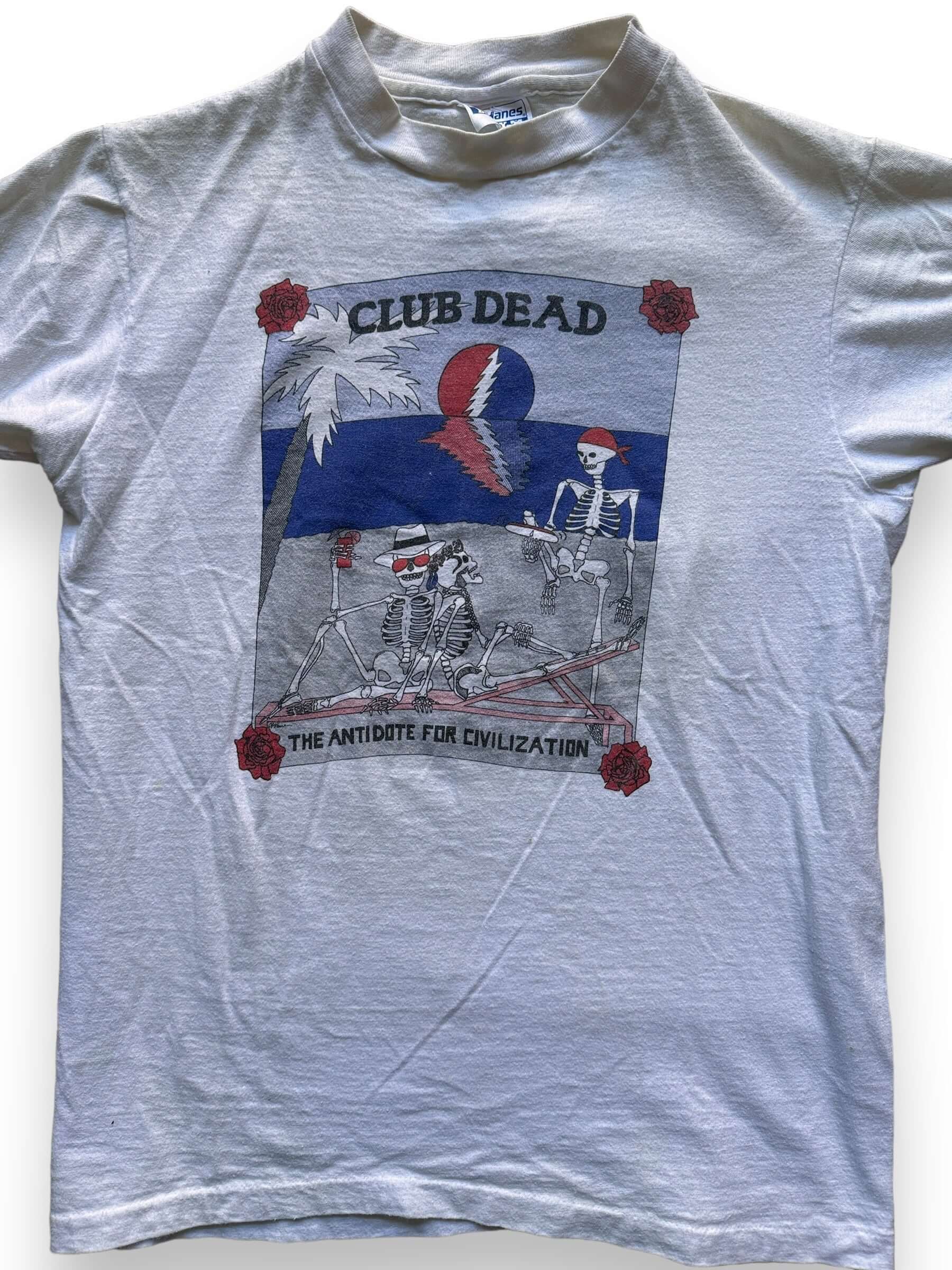 Front Detail on Vintage Club Dead Grateful Dead Single Stitch Tee SZ M