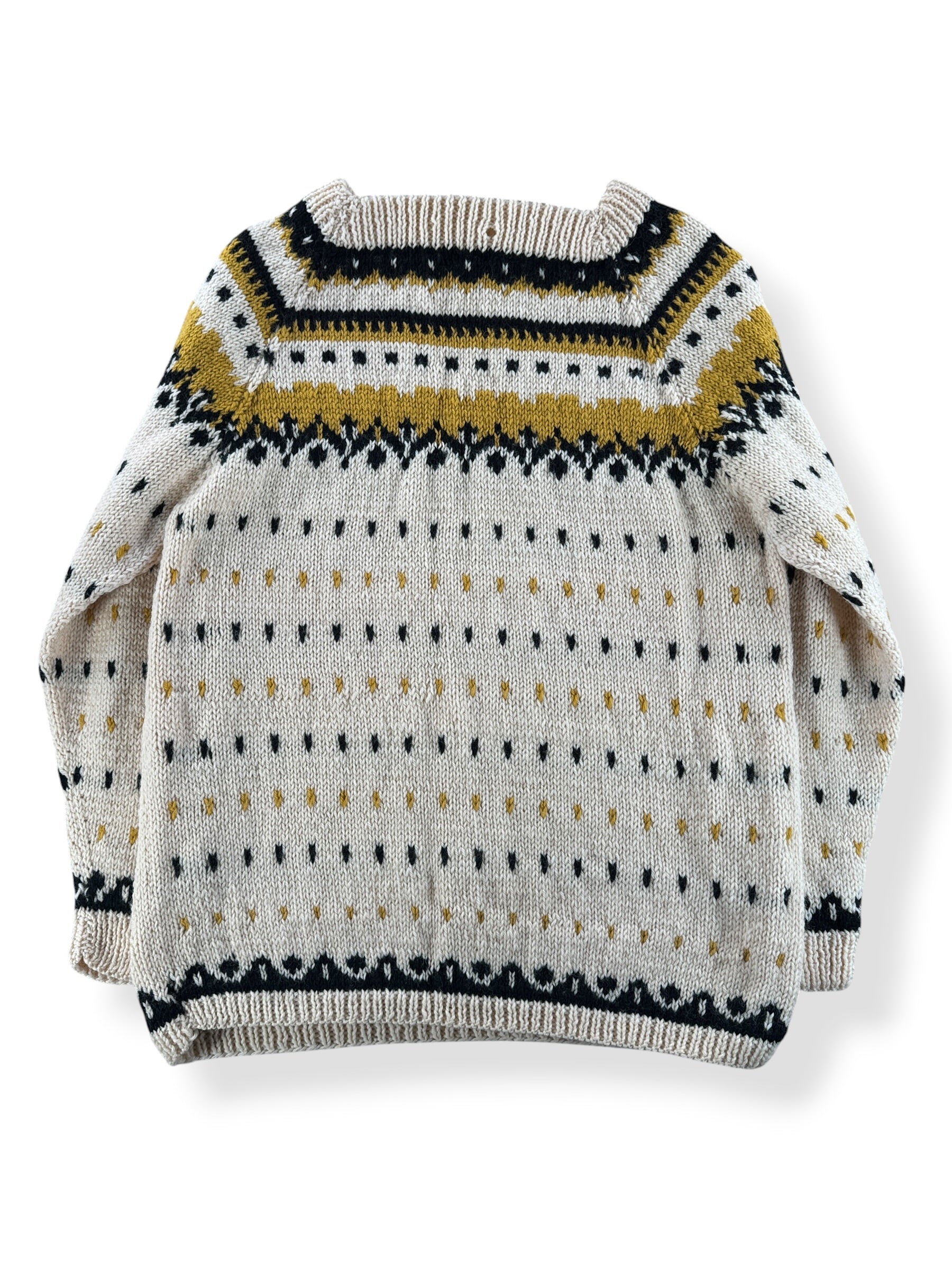 Back of Vintage 70s Handknit Ski Sweater SZ M