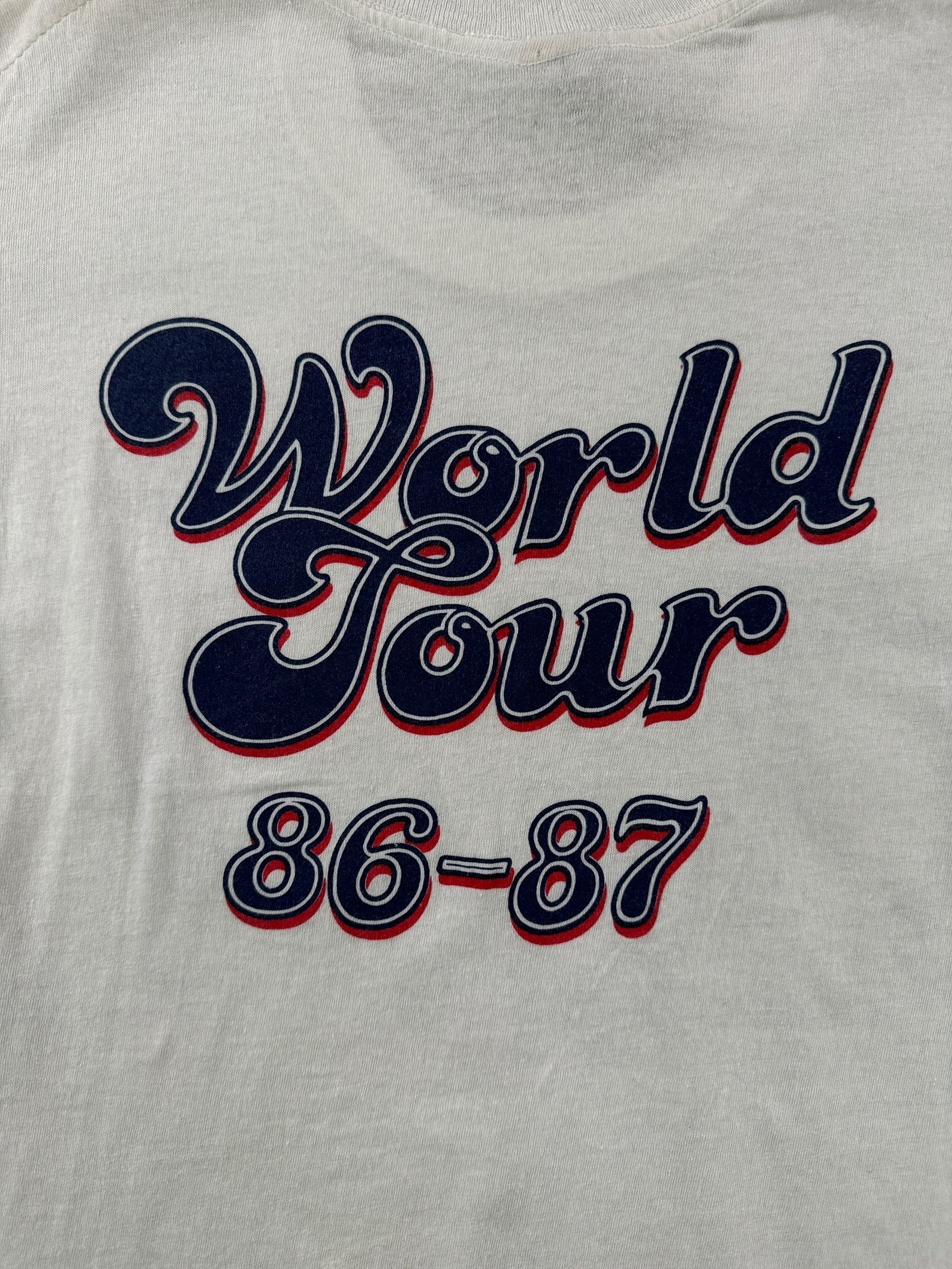 Back Graphic of Vintage 86/87 Chicago Tour Tee SZ XS