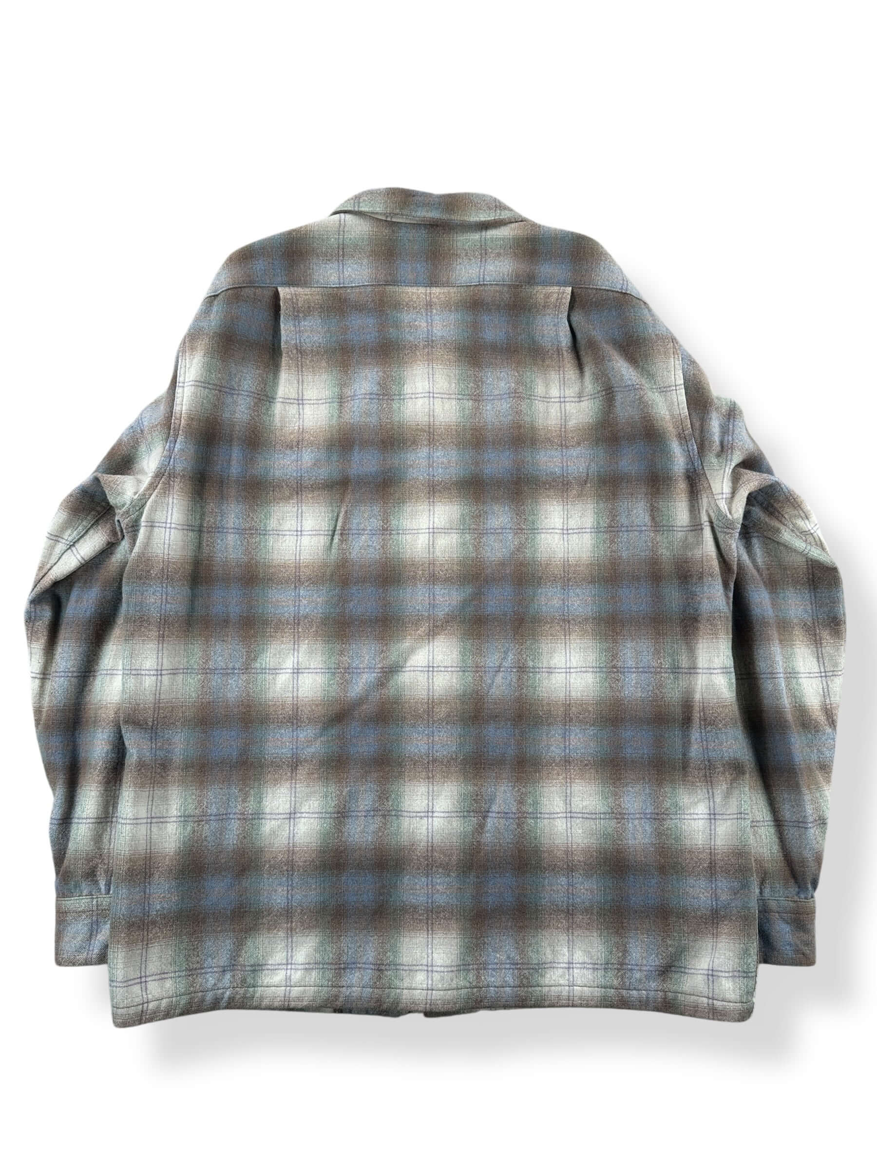 Back of Vintage Pendleton Shadow Plaid Board Shirt SZ L