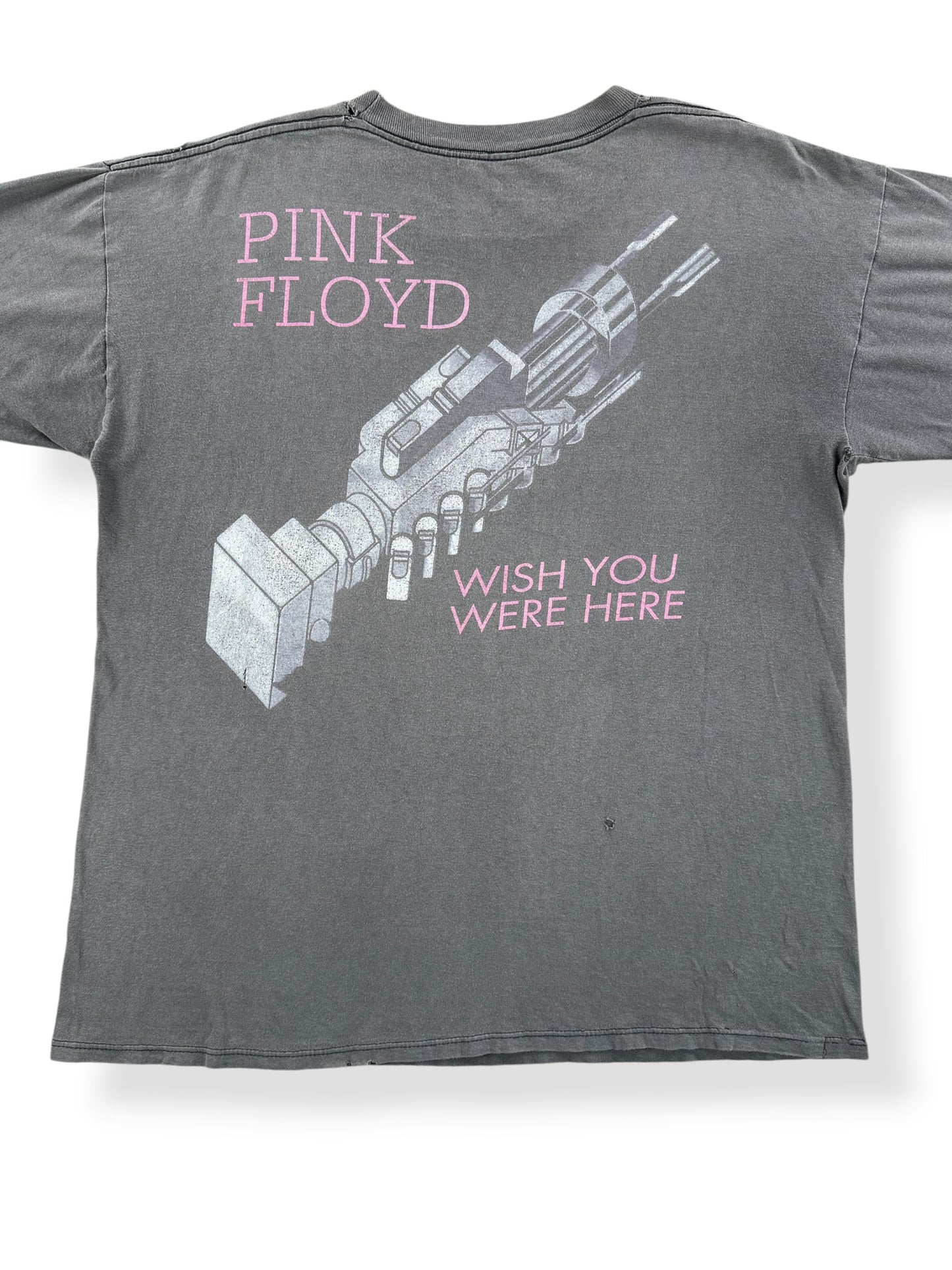 Back Graphic of Vintage 90s Pink Floyd Wish You Were Here Tee SZ XL