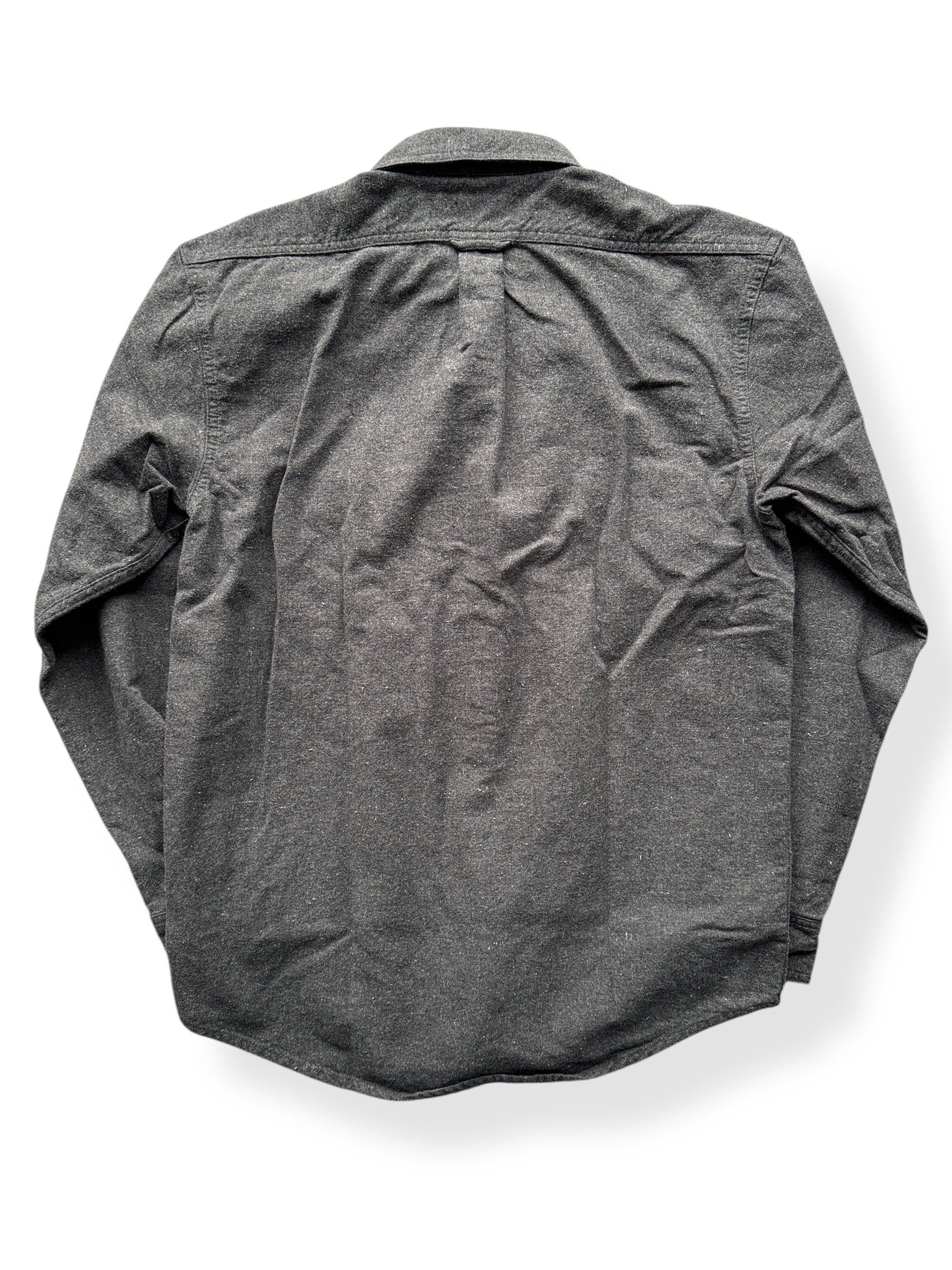 Back of Filson Dark Heather Grey Alaskan Guide Shirt SZ S