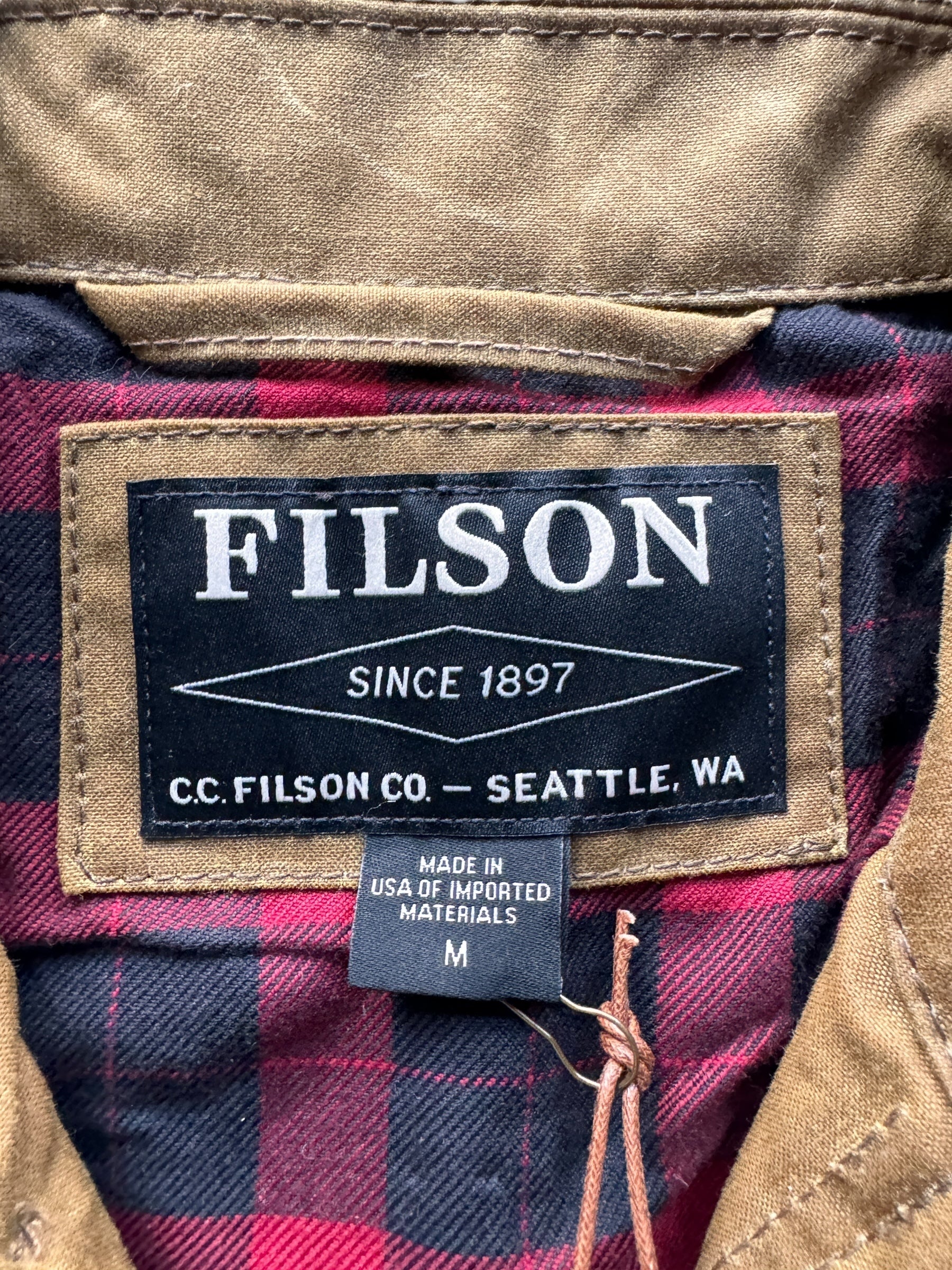 Tag on NOS Filson Northway Jacket SZ M