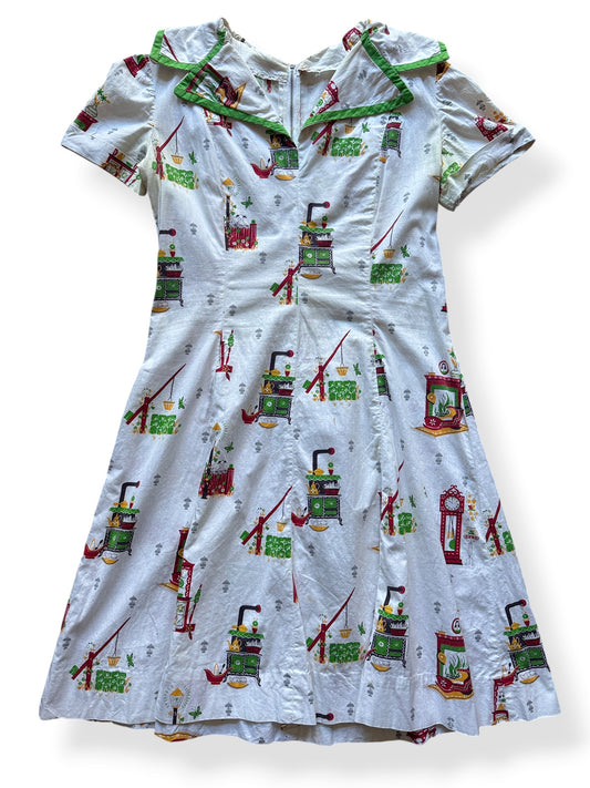 Front of Vintage Novelty Print Cotton Dress SZ L - AS IS