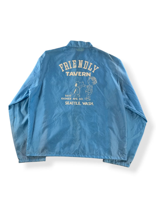 Back of Vintage Seattle Friendly Tavern Snoopy Jacket SZ XL