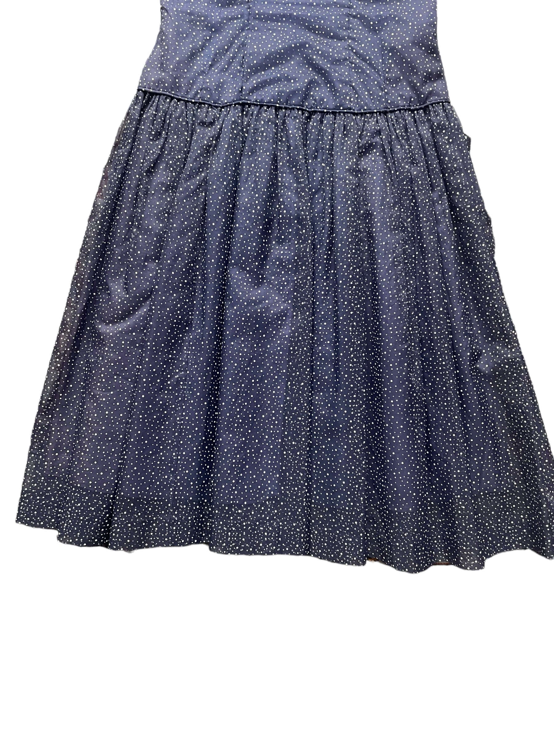 Back skirt view of Vintage 1940s Navy Blue Swiss Dot Dress |  Barn Owl Vintage Dresses | Seattle Vintage Ladies Clothing