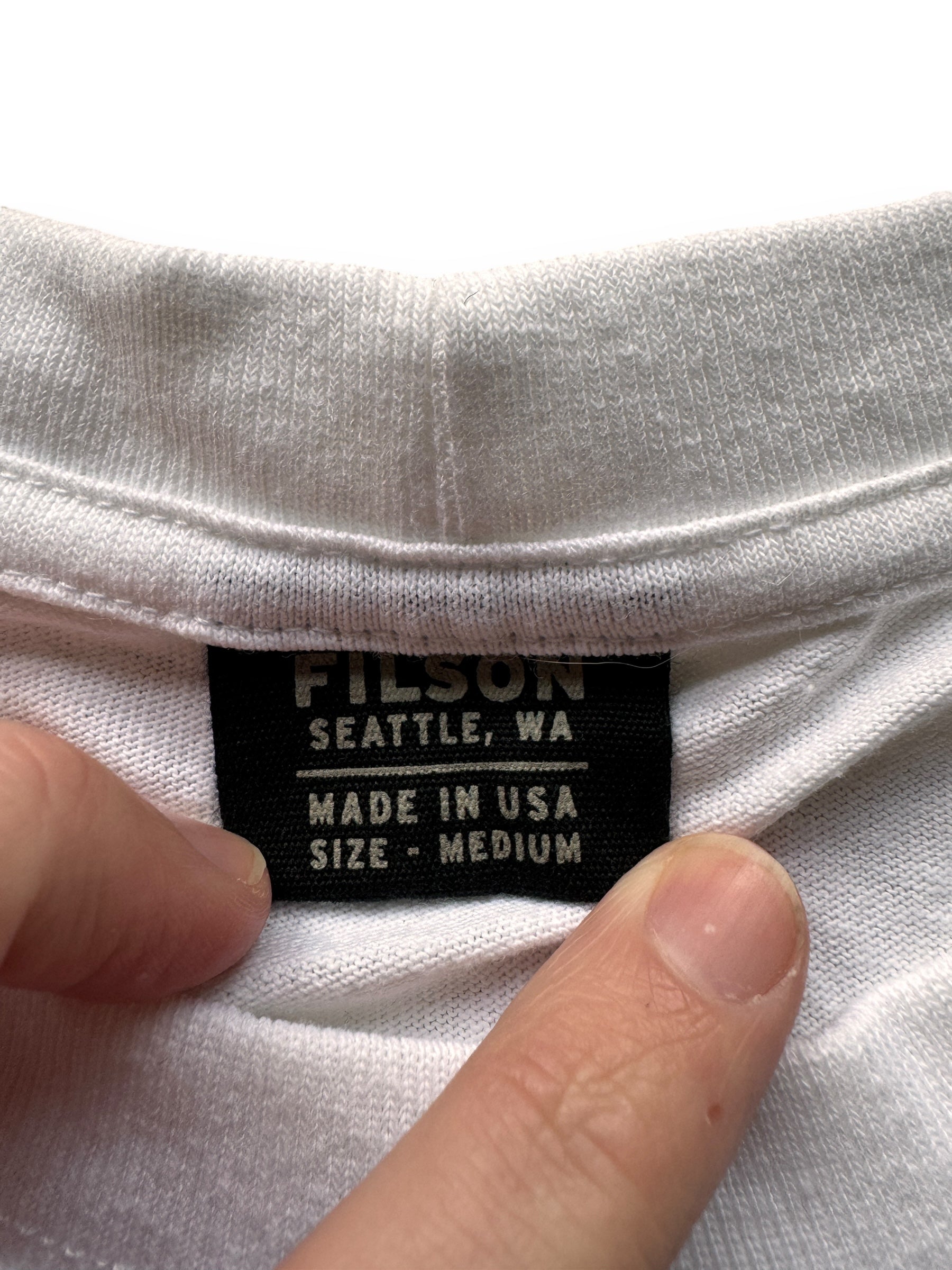 tag on NWT White Filson Popeye Tee SZ M