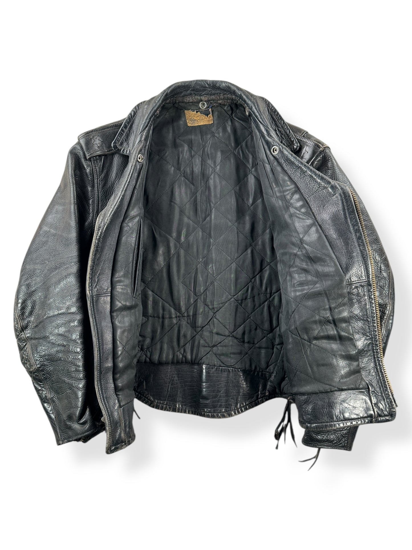 Inside of Vintage Beck Northeaster Leather Jacket SZ M