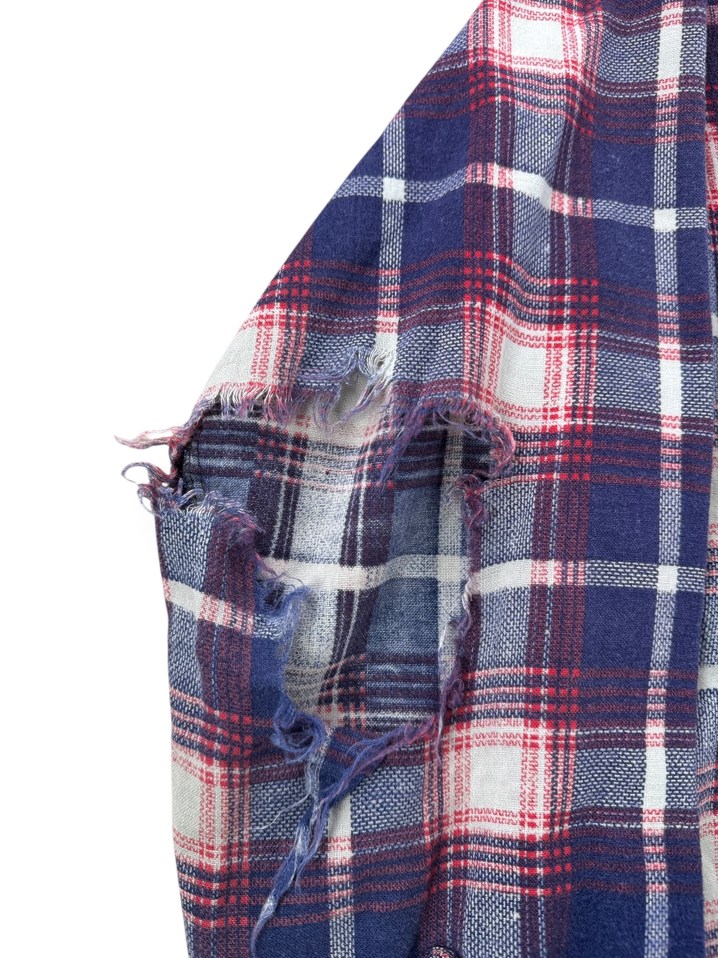 Ripped Sleeve on Vintage Murphy's Mart Cotton Flannel SZ L AS IS