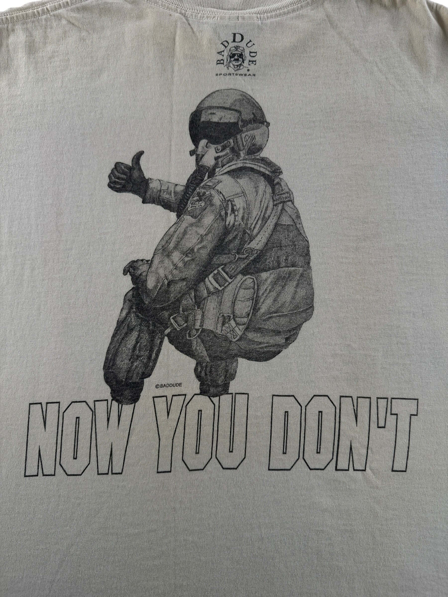 Back Graphic of Vintage F-117A Now You See It Now You Don't Tee SZ L