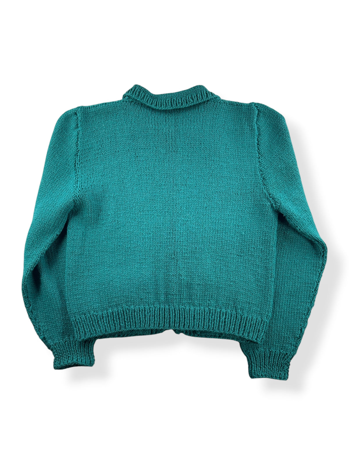 Back of Vintage Green Collared Cardigan SZ M