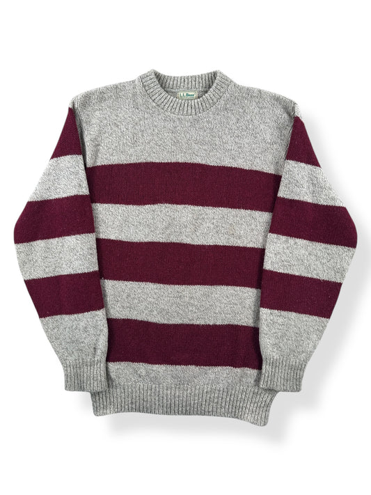 Front of Vintage LL Bean Red Striped Ragg Wool Sweater SZ XL