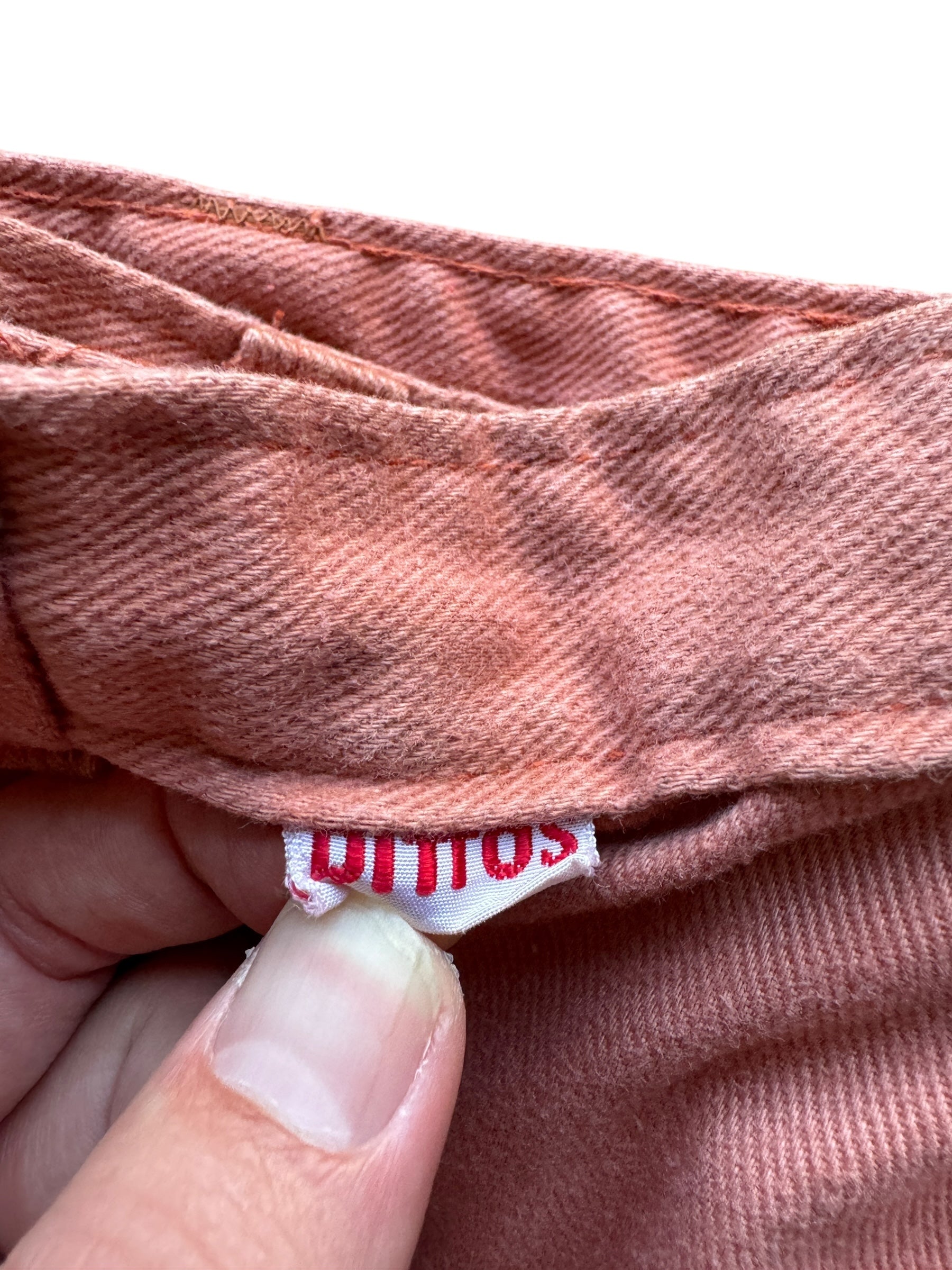 Label on Vintage Orange Dittos Ladies Jeans W26