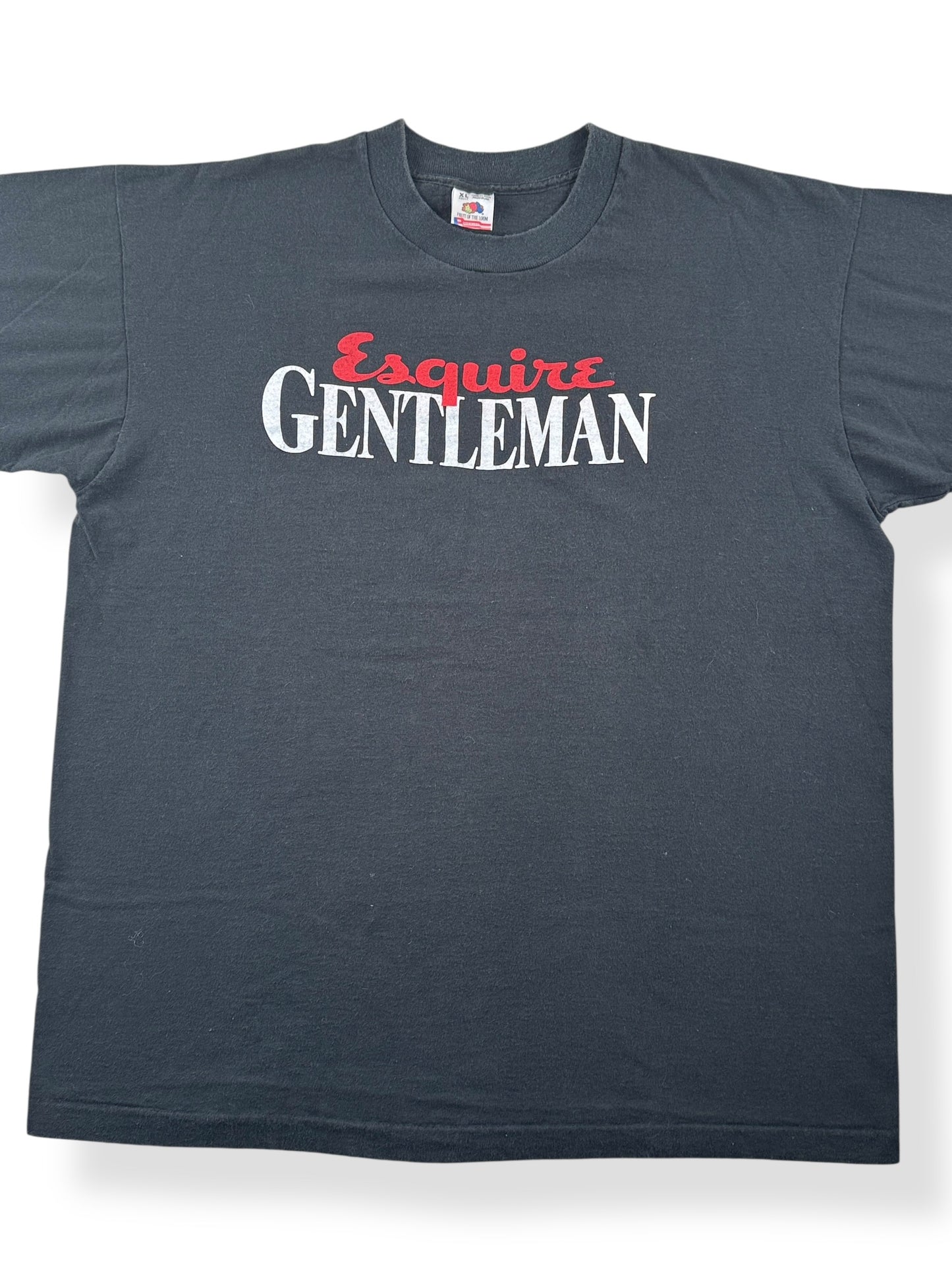 Front Close Up of Vintage Esquire Country Gentleman Tee SZ XL