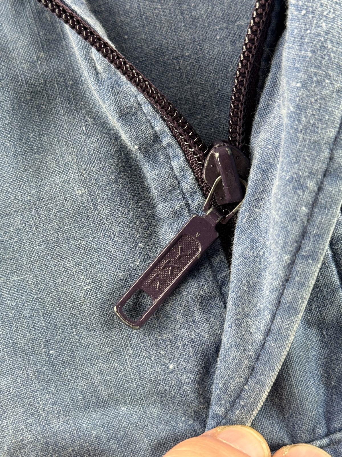 Zipper on Vintage Valhalla Blue Anorak SZ M