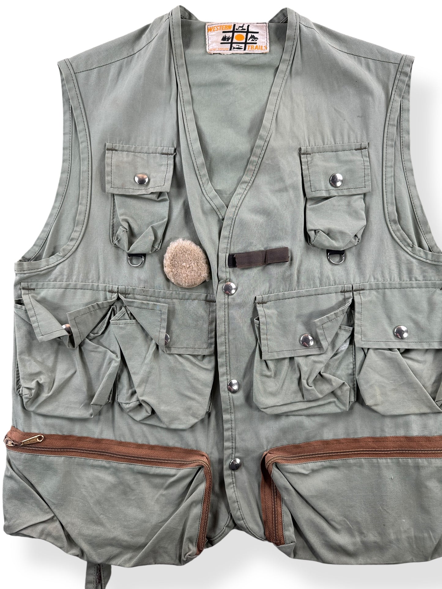 Front Close Up of Vintage 1980s Western Trails Vest SZ M