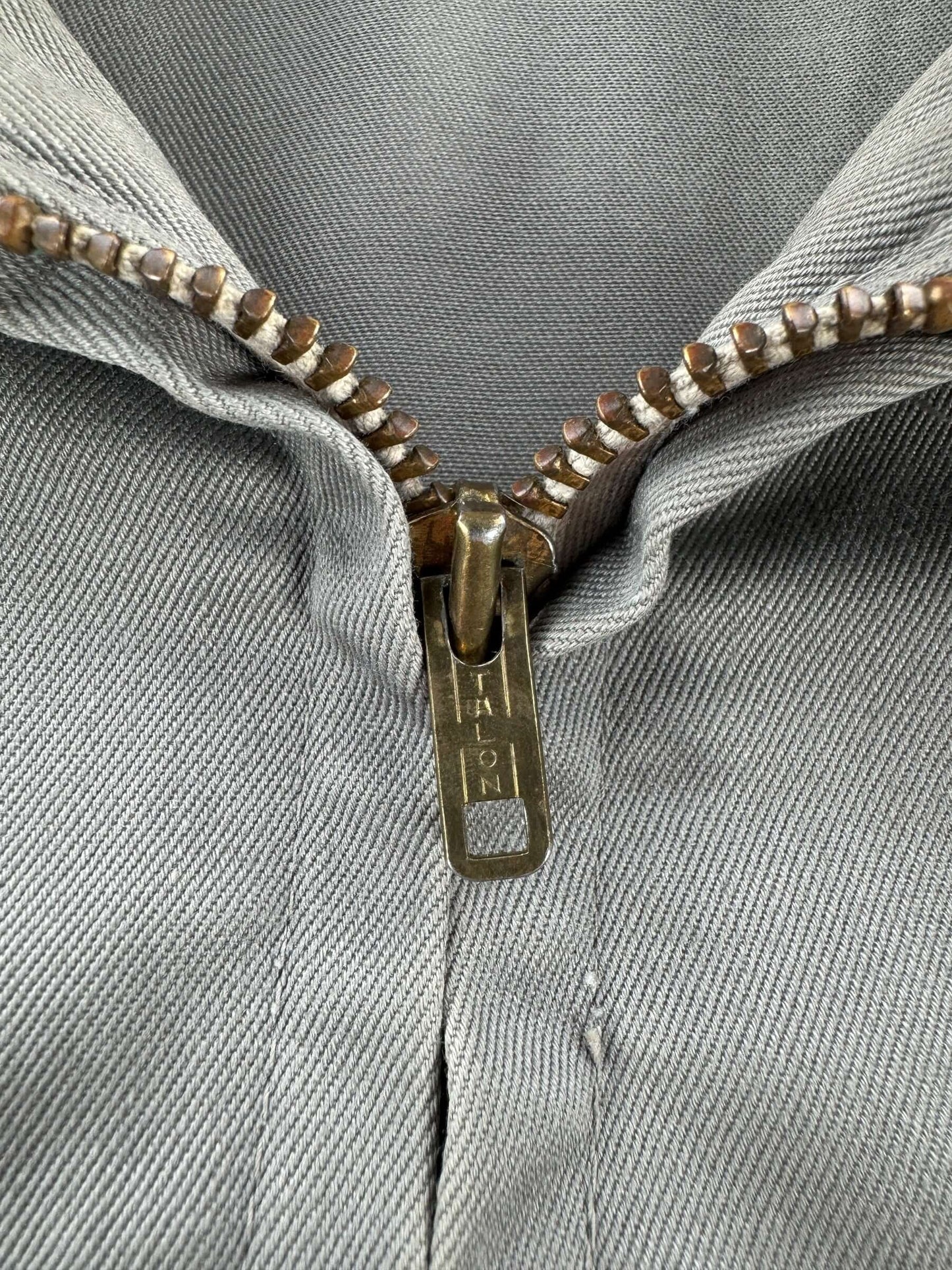 Zipper on Vintage Lee Chetopa Twill Gas Station Jacket SZ 44