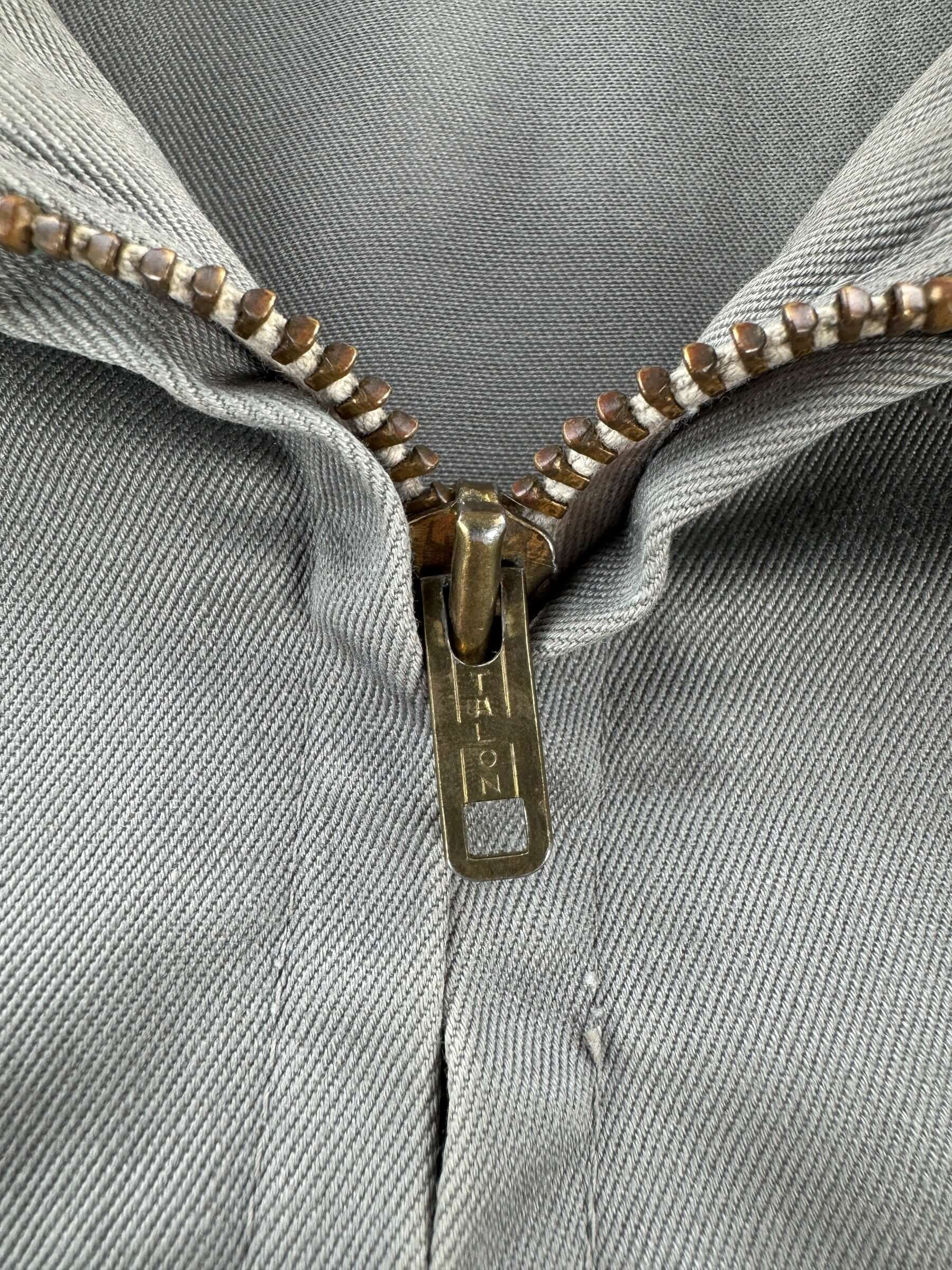 Zipper on Vintage Lee Chetopa Twill Gas Station Jacket SZ 44