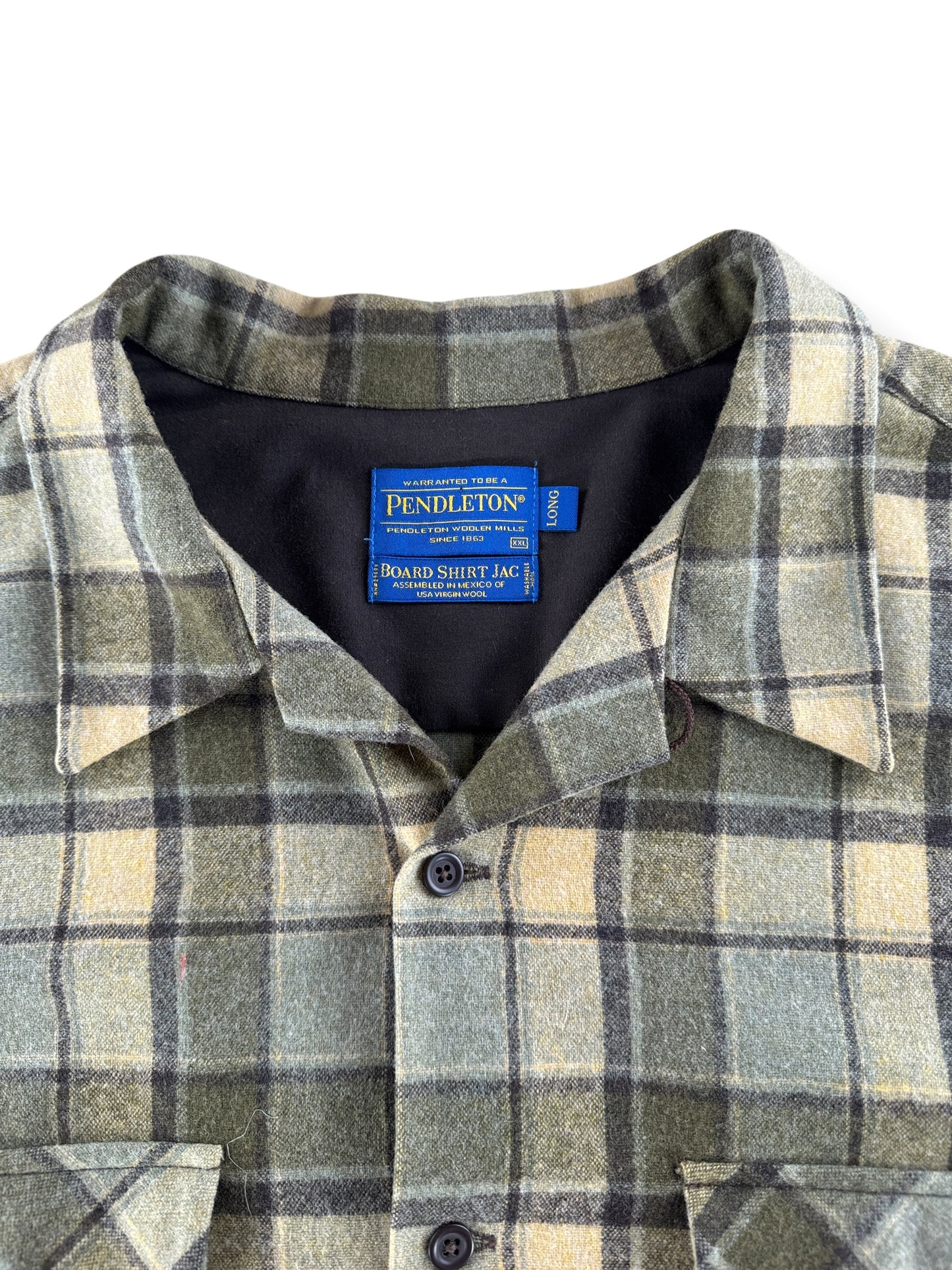 Collar on Pendleton Lodge Board Shirt Jac SZ XXL Long