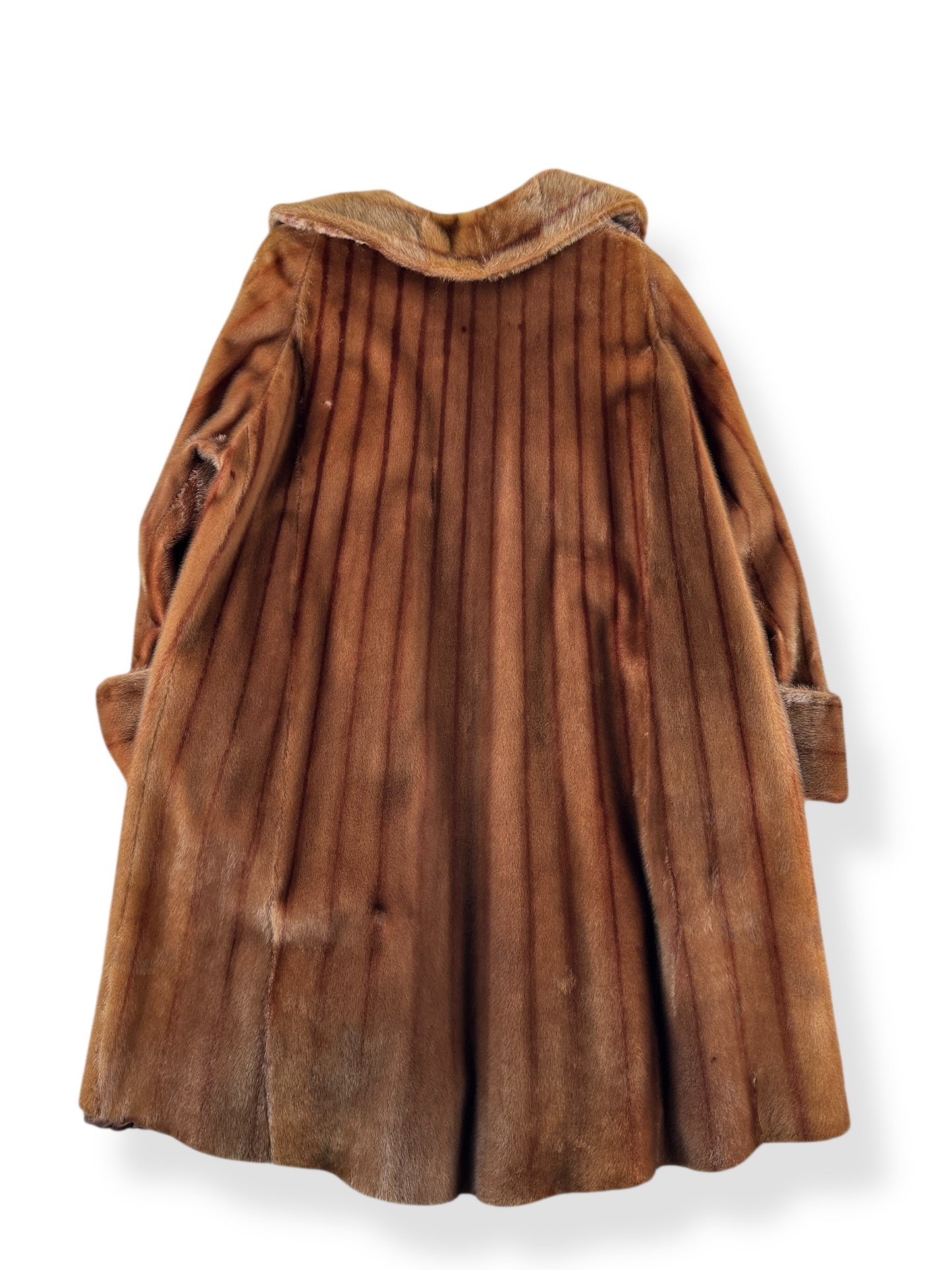 Back of Vintage 60s Fur Coat SZ XXL AS IS