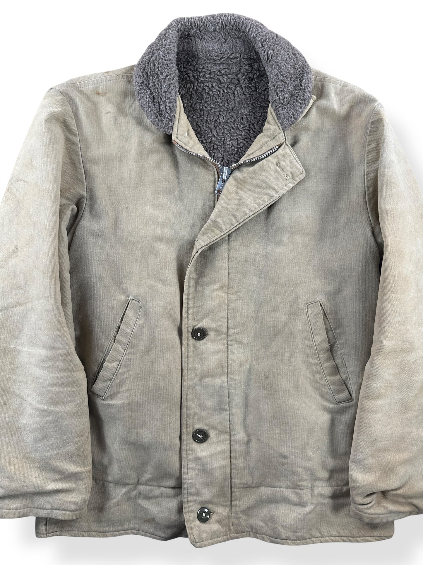 Front Close Up of Vintage Civilian Deck Jacket SZ L