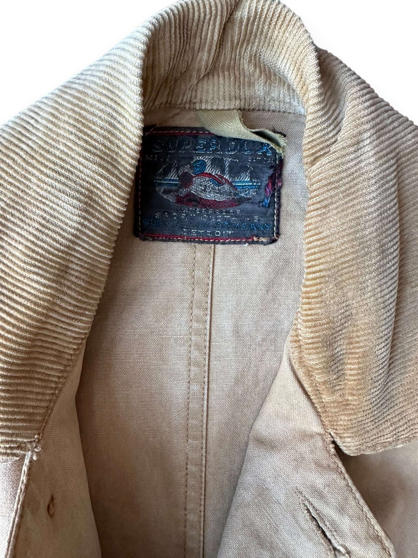 tag on Vintage 30s Era Carhartt Super Dux Hunting Jacket SZ 38