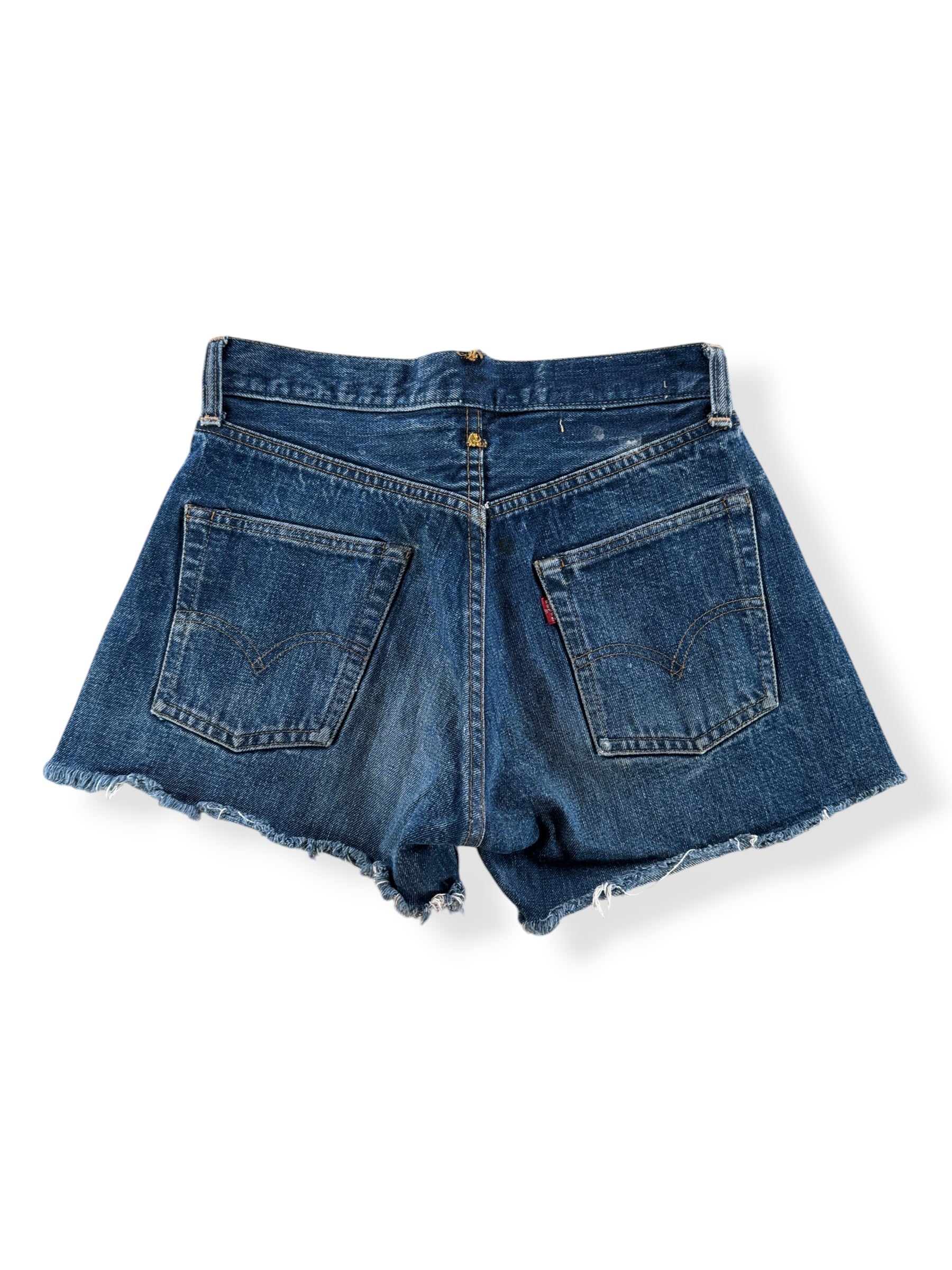 Back of Vintage Dark Levis 501 Redline Cutoff Shorts W 26