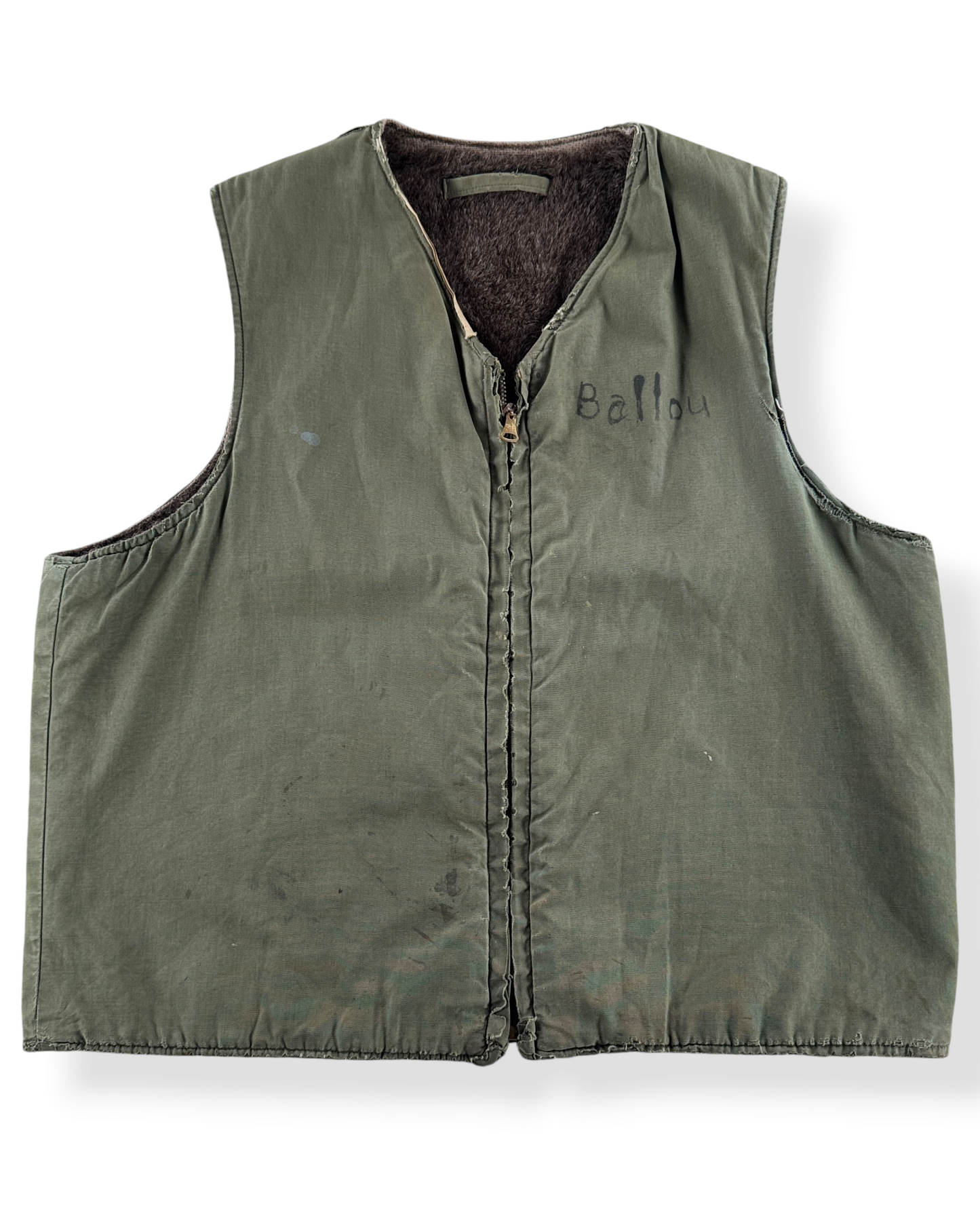 Close-up of Vintage WW2 Era Deck Vest SZ M