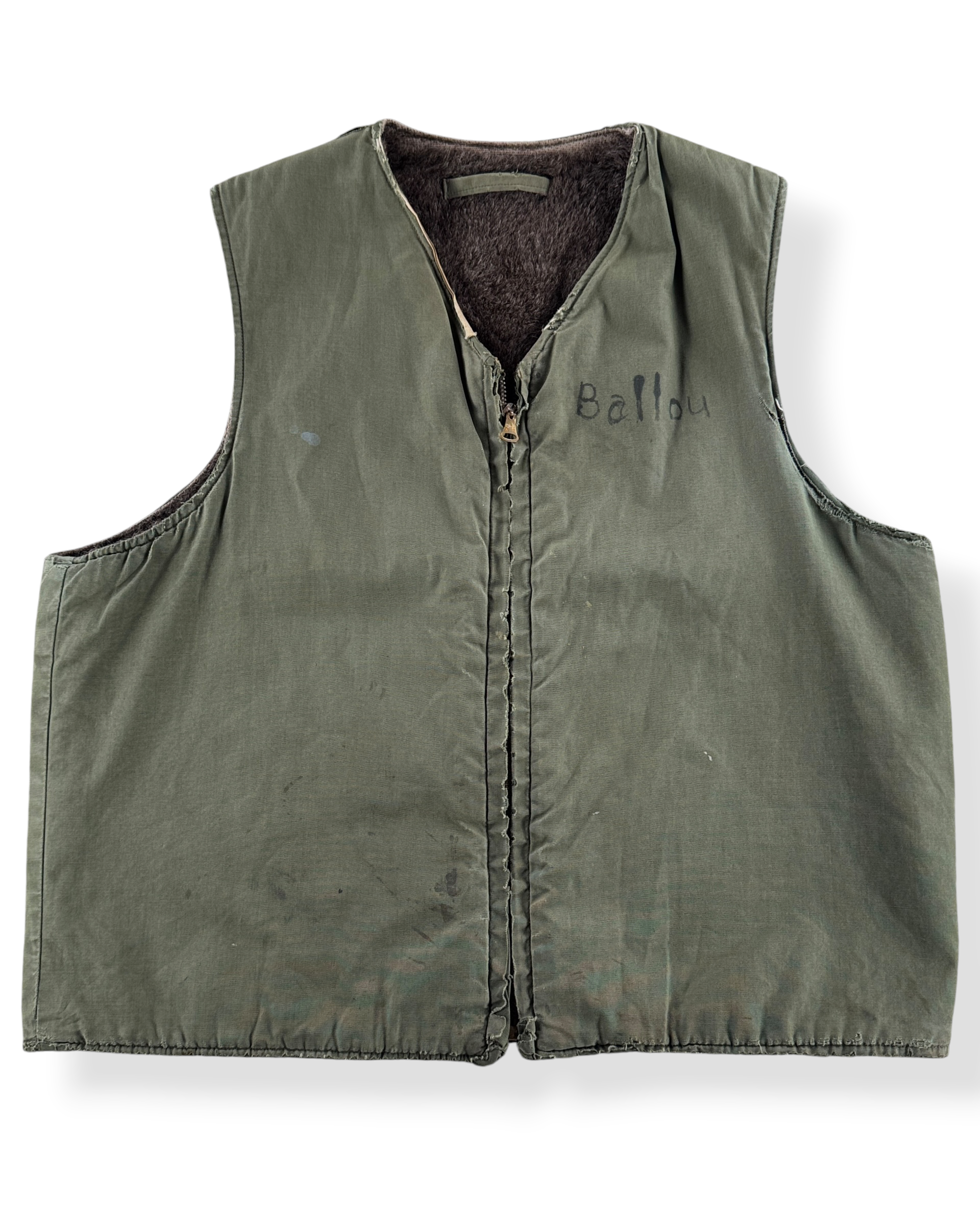 Close-up of Vintage WW2 Era Deck Vest SZ M