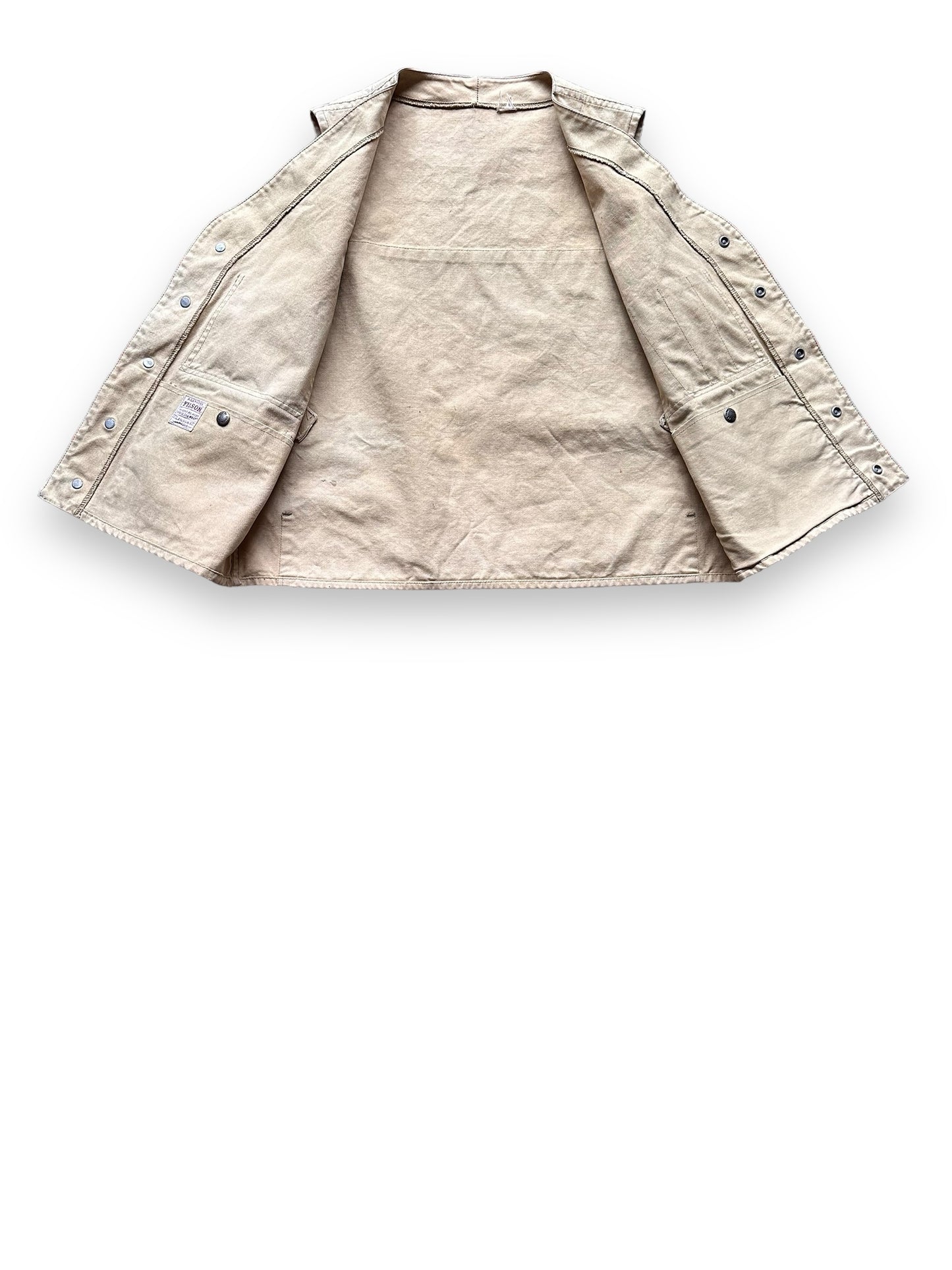 Inner View of Vintage Filson Tin Cloth Vest SZ M | Vintage Filson Clothing Seattle | Barn Owl Vintage