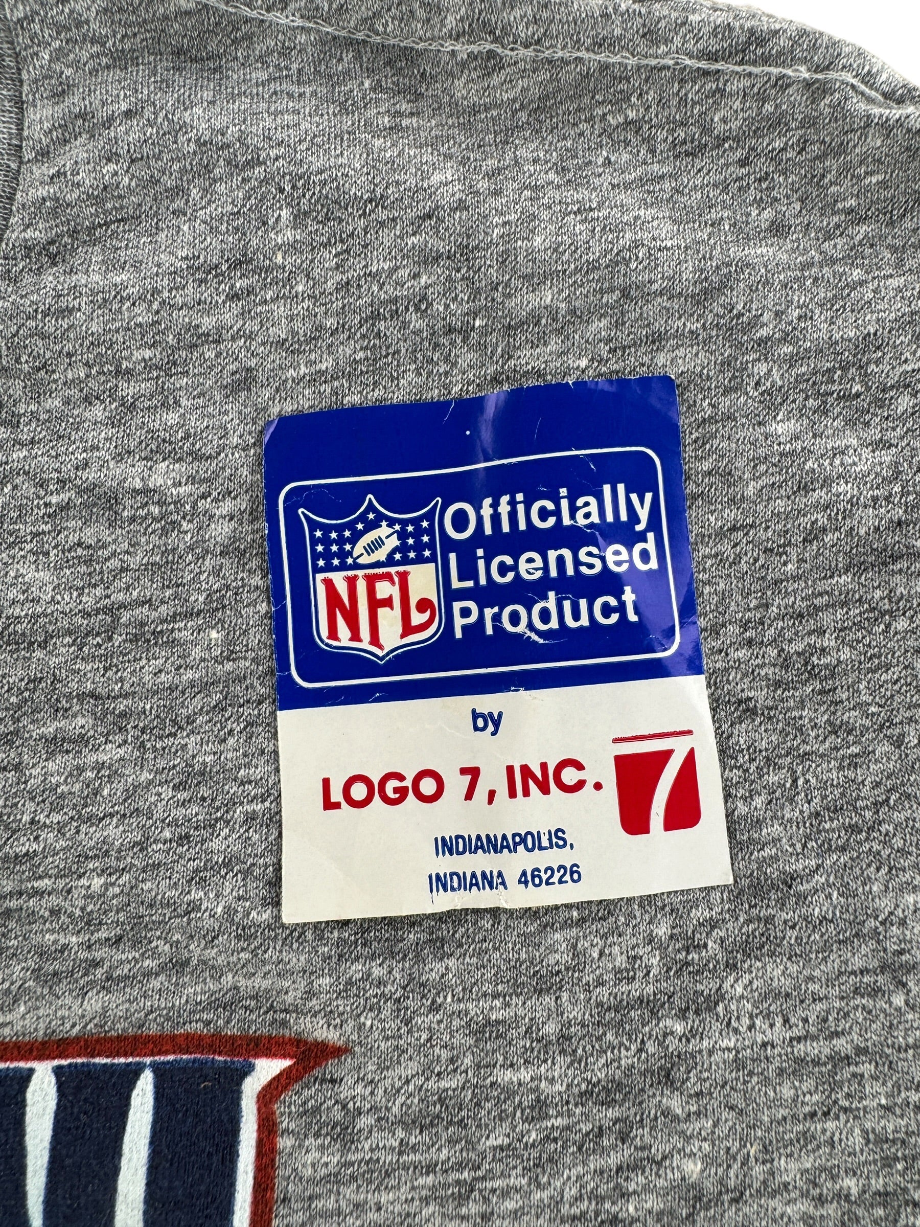 NOS Sticker on Vintage Deadstock 1986 Super Bowl Bears VS Patriots Tee SZ L (Fits M)