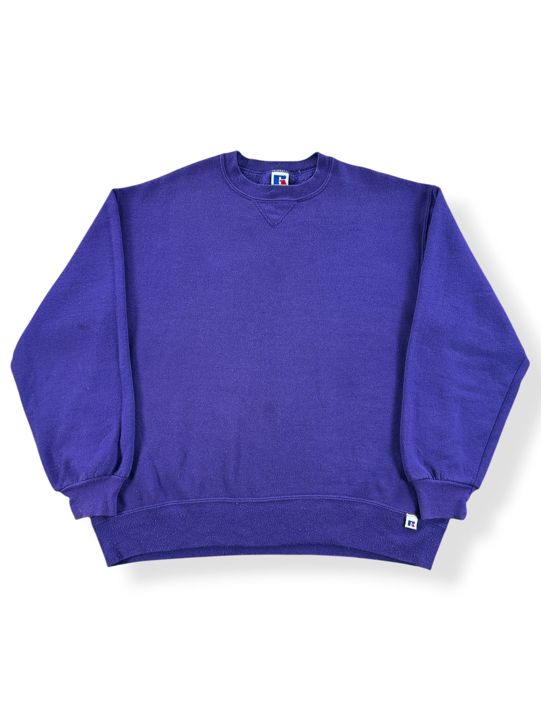 Front of Vintage Purple Russell Blank Crewneck SZ XL (Fits L)