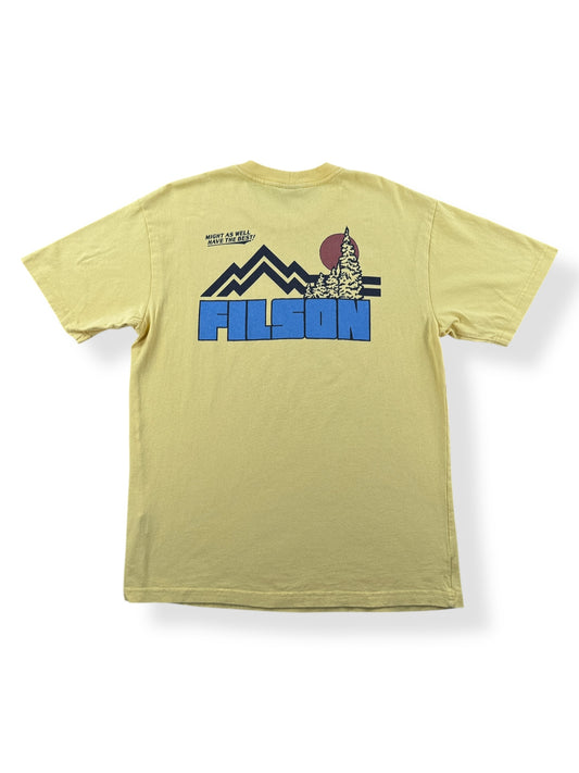 Back of Yellow Filson Frontier Graphic Tee SZ M