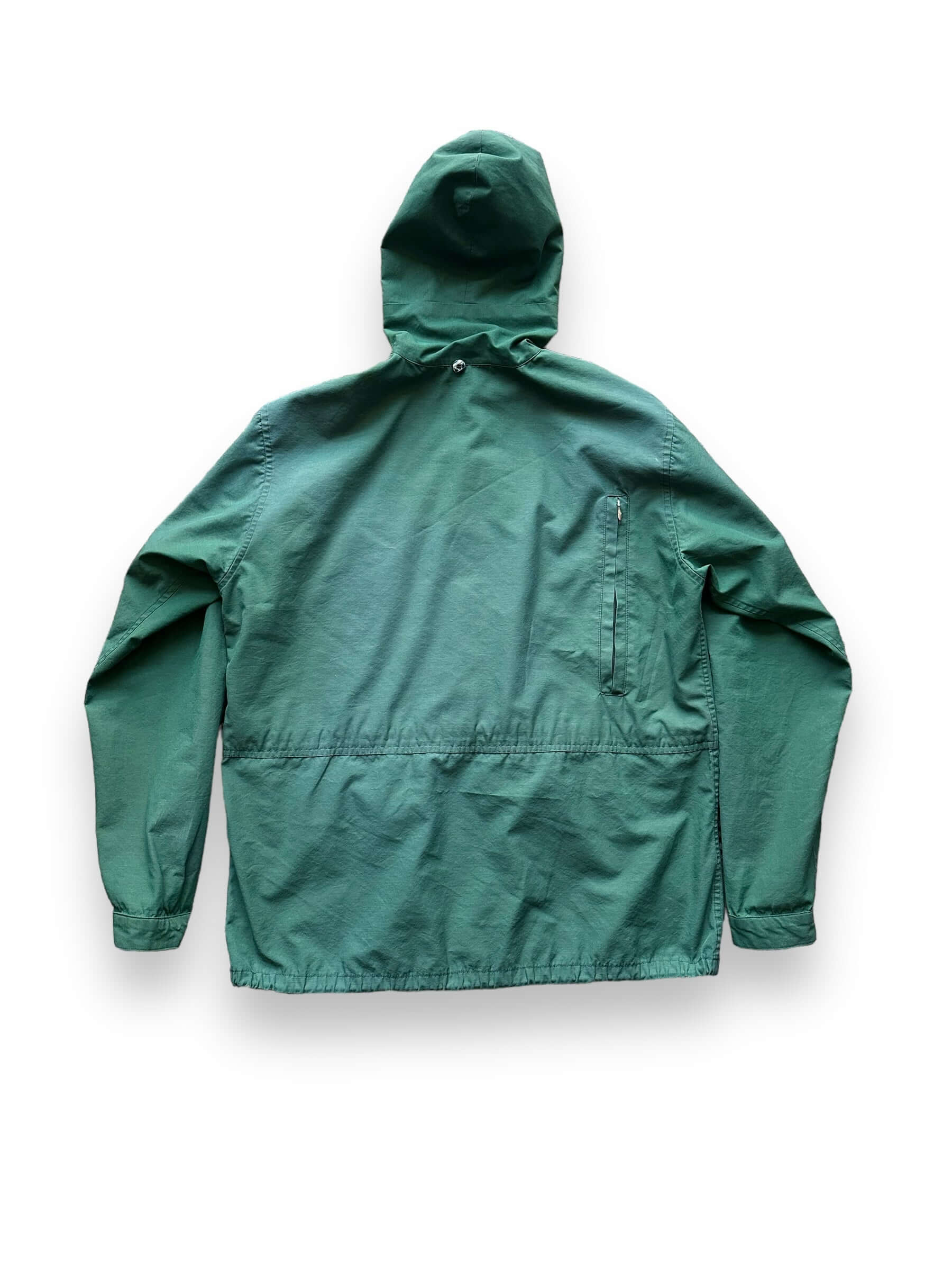 back of Vintage Forest Green Rain Parka SZ L