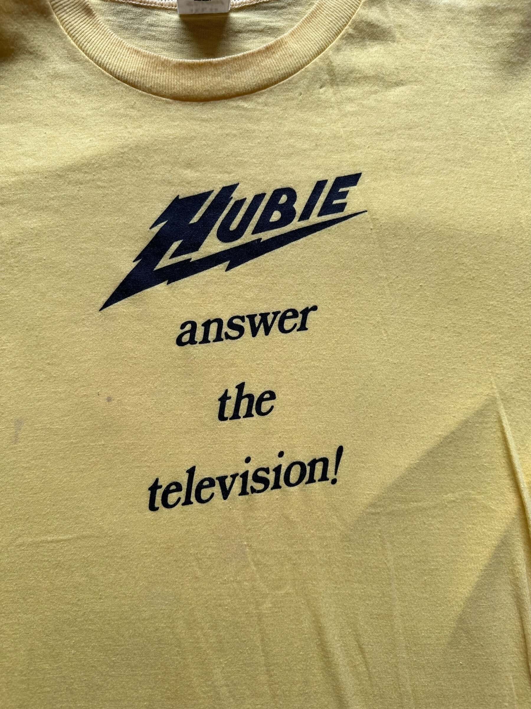 front graphic of Vintage Hubie Television Tee SZ L