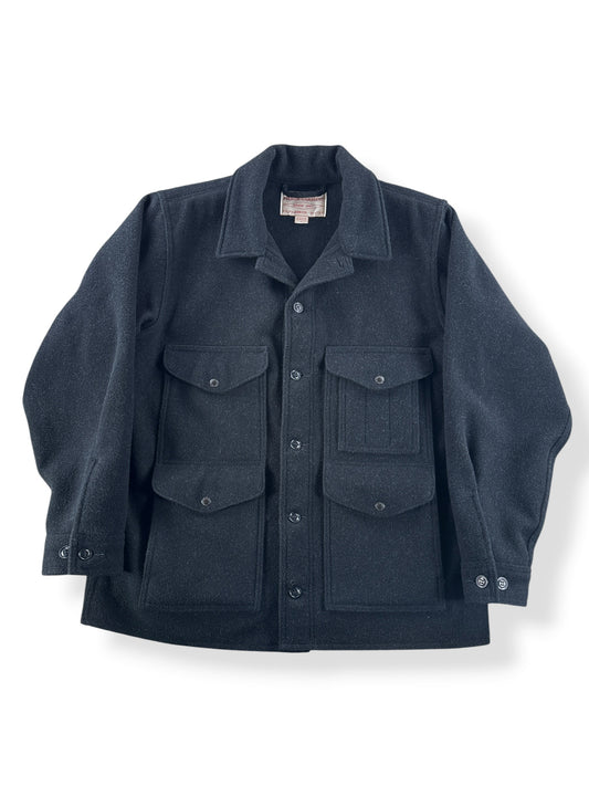Front of Filson Charcoal Mackinaw Wool Cruiser SZ L