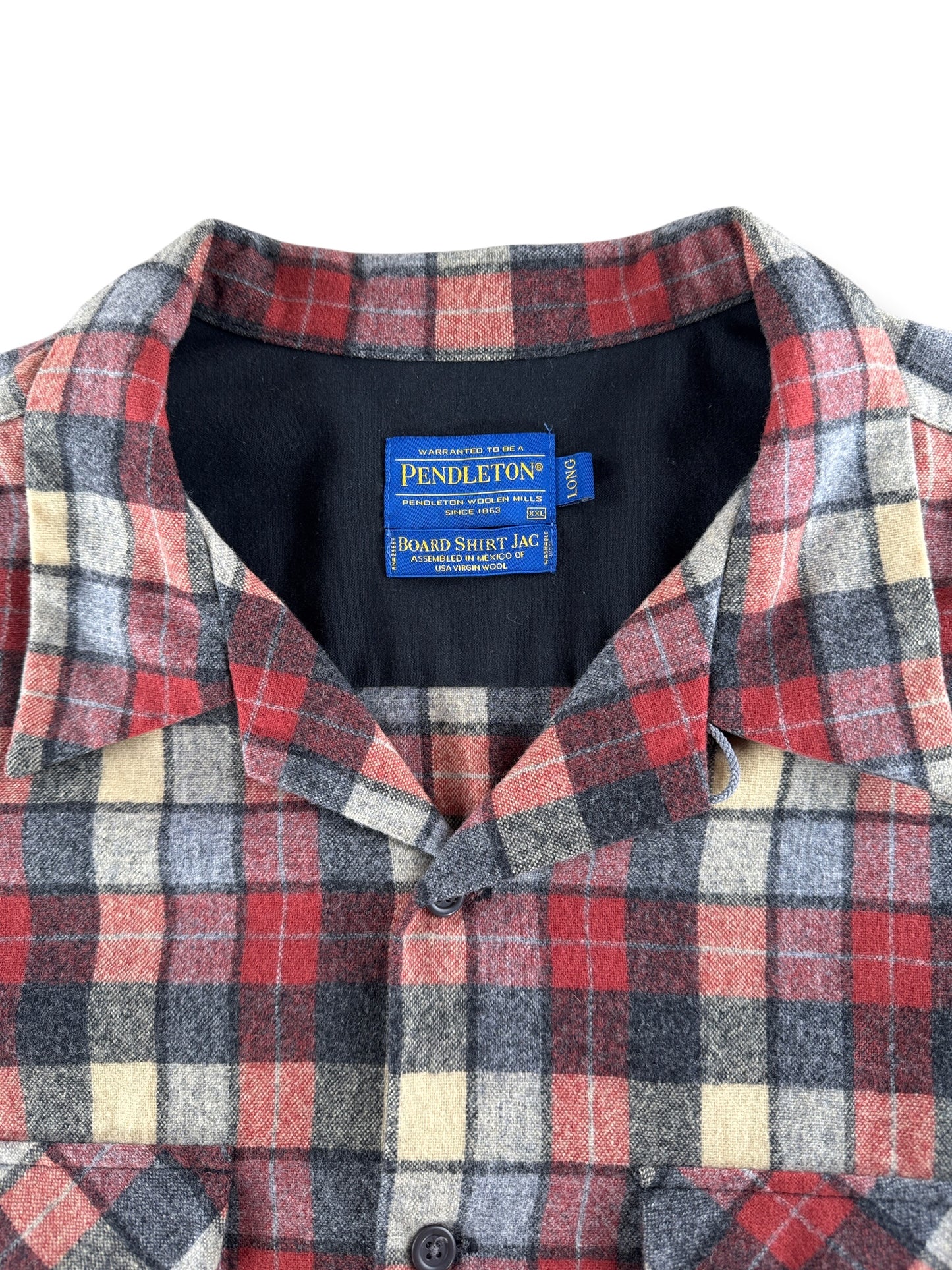 Tag on Pendleton Lodge Board Shirt Jac SZ XXL Long