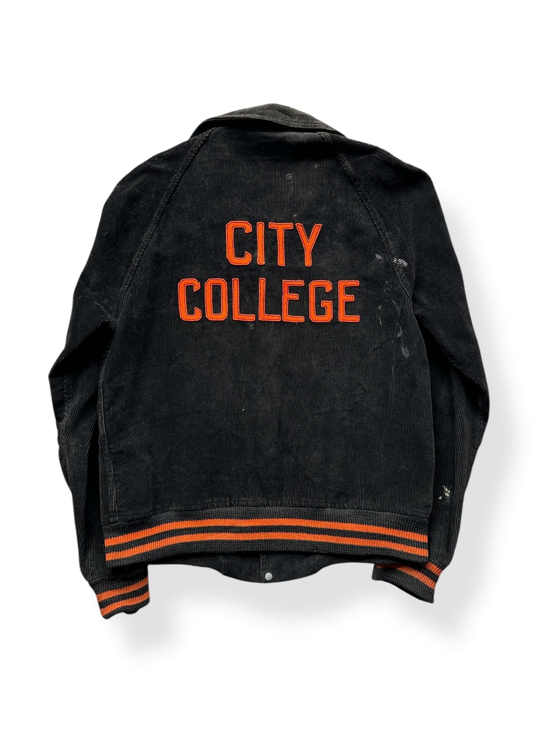 Back of Vintage 30s Era City College Corduroy Jacket SZ M