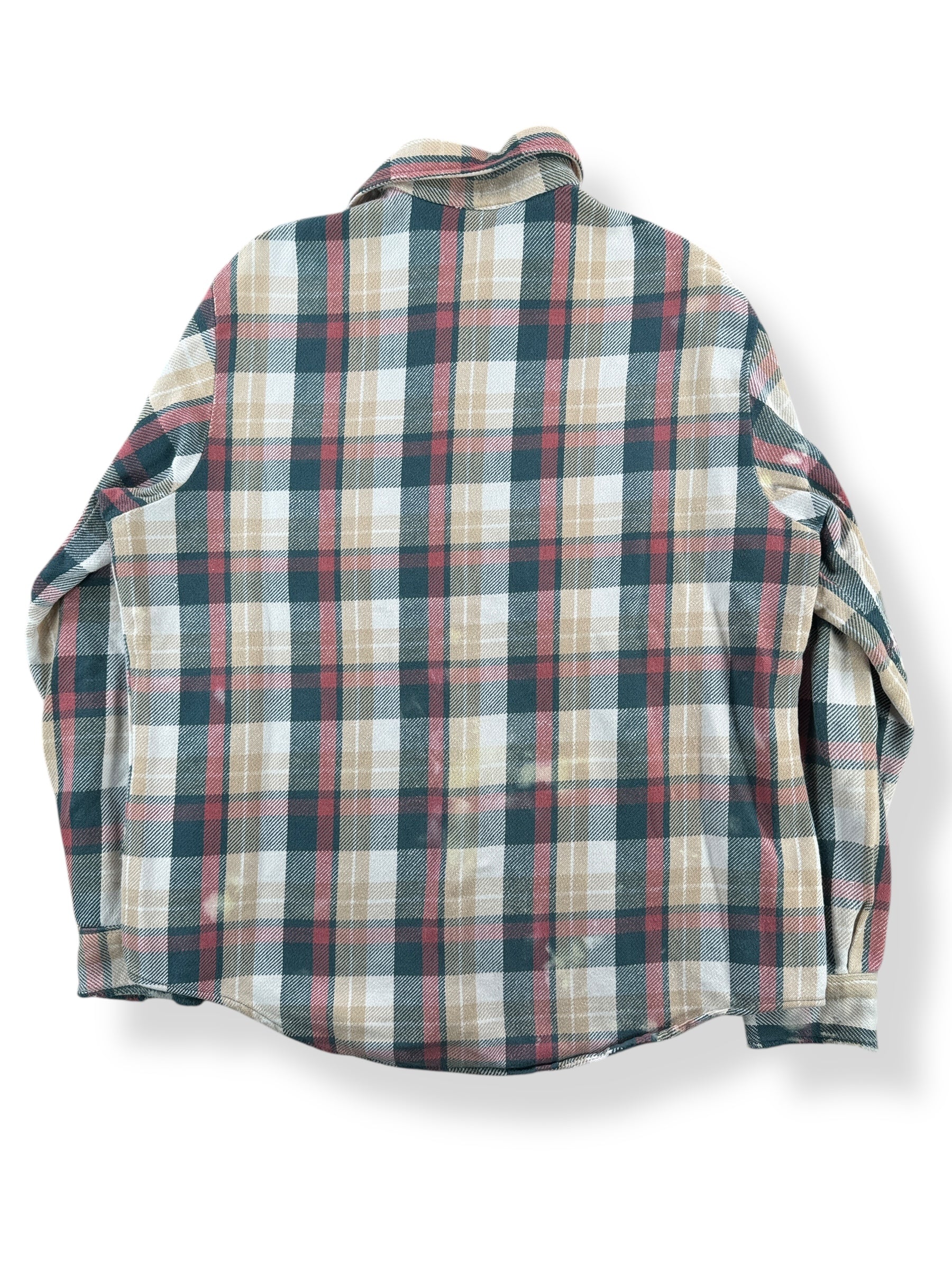 Back of Vintage 80s Big Mac Green & Salmon Cotton Flannel SZ L