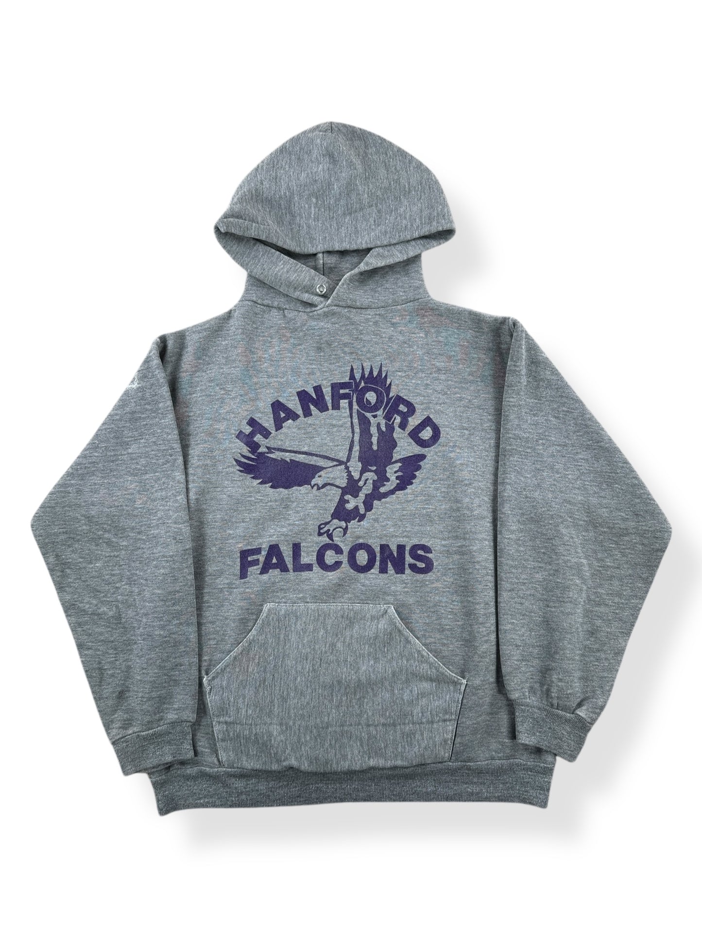 Front of Vintage Hanford Falcons Russell Hoodie SZ M