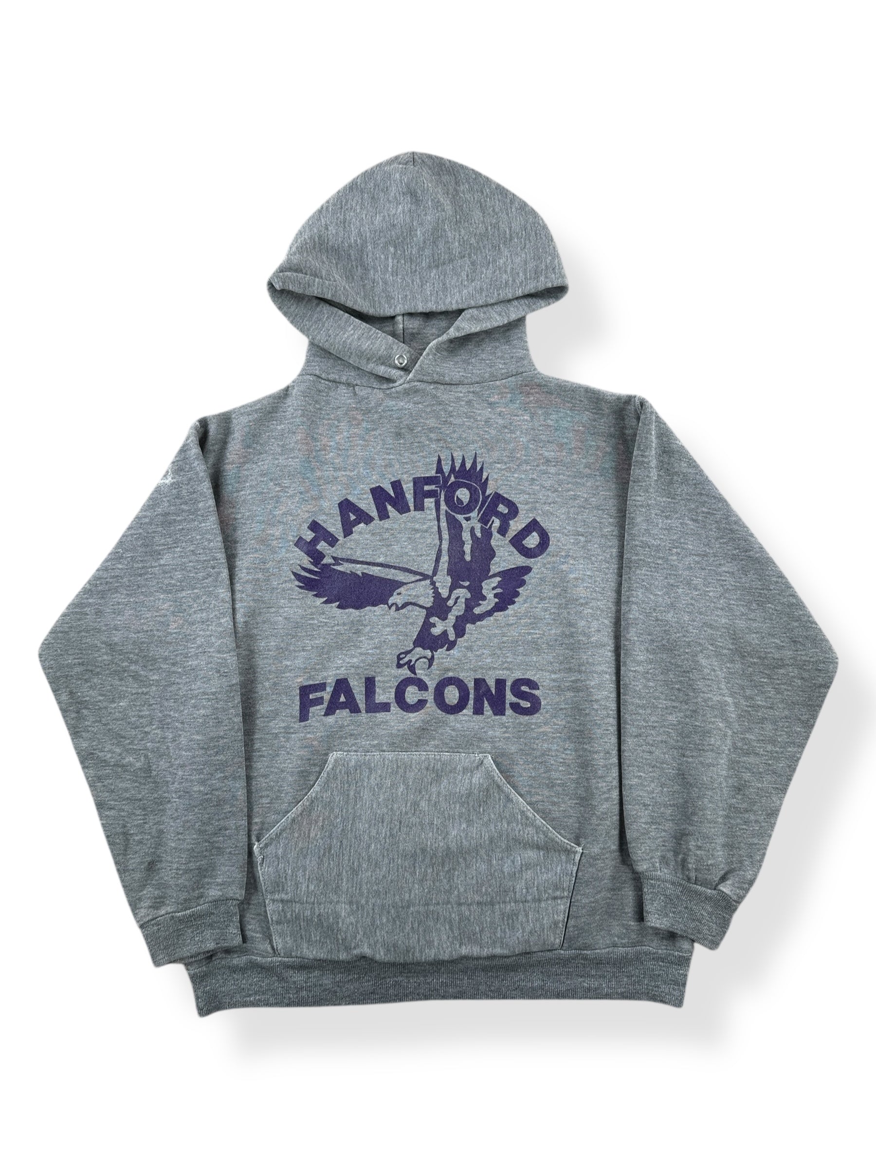 Front of Vintage Hanford Falcons Russell Hoodie SZ M