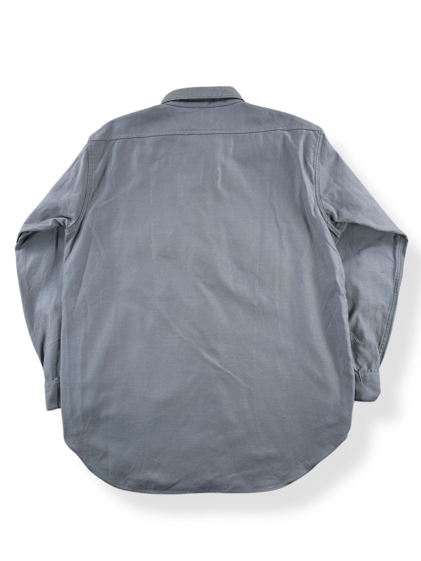 Back of Vintage Grey Sears Mountain Cloth Heavyweight Twill Shirt SZ L