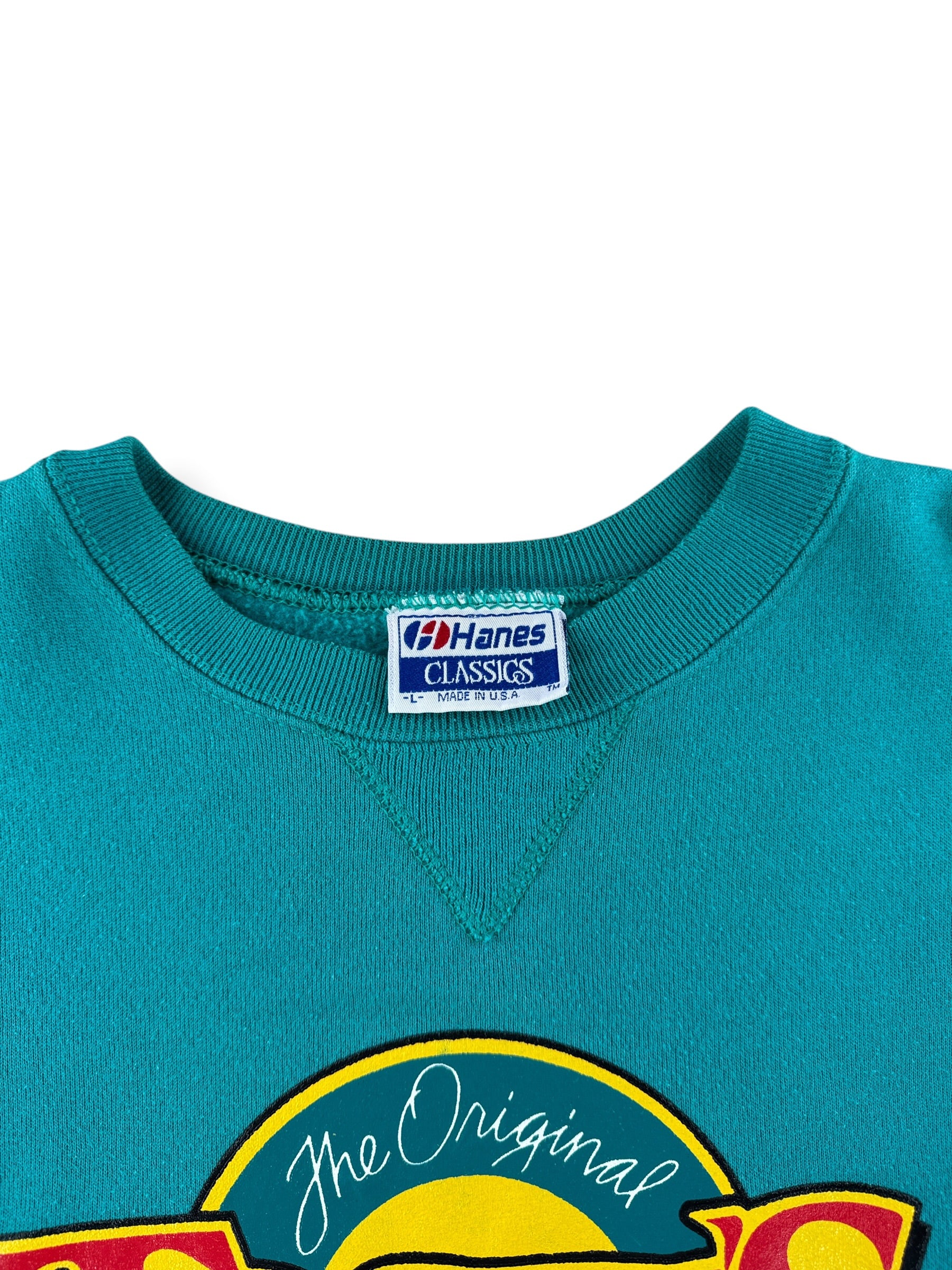 Collar and tag on Vintage 90s Toshi's Teriyaki Crewneck SZ L (Fits M)