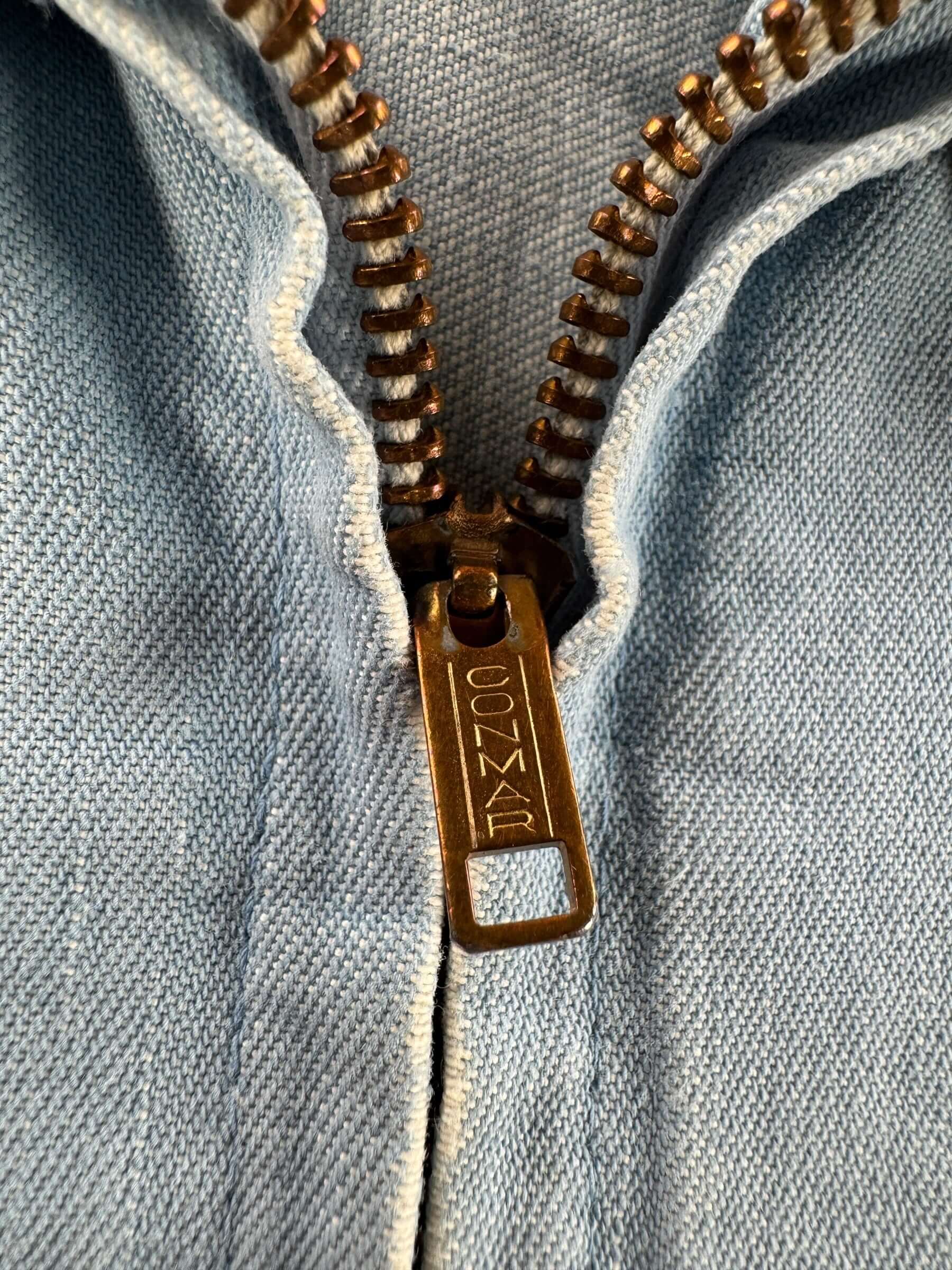 Zipper on Vintage 50s Chambray Ricky Style Jacket SZ L