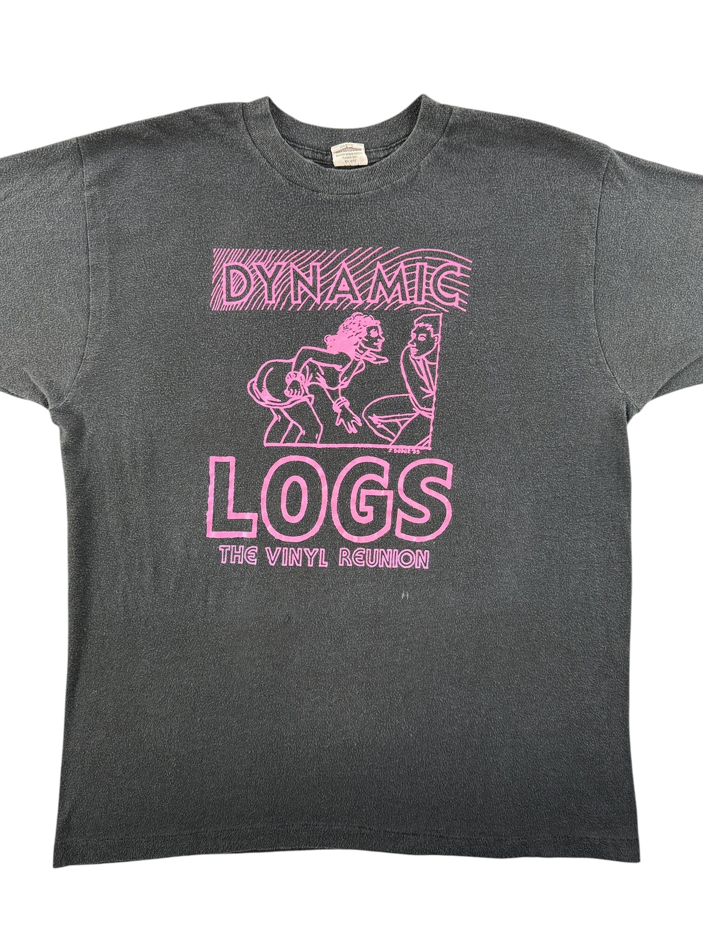 Front Close Up of Vintage Seattle Band Dynamic Logs Reunion Tee SZ XL (Fits M)