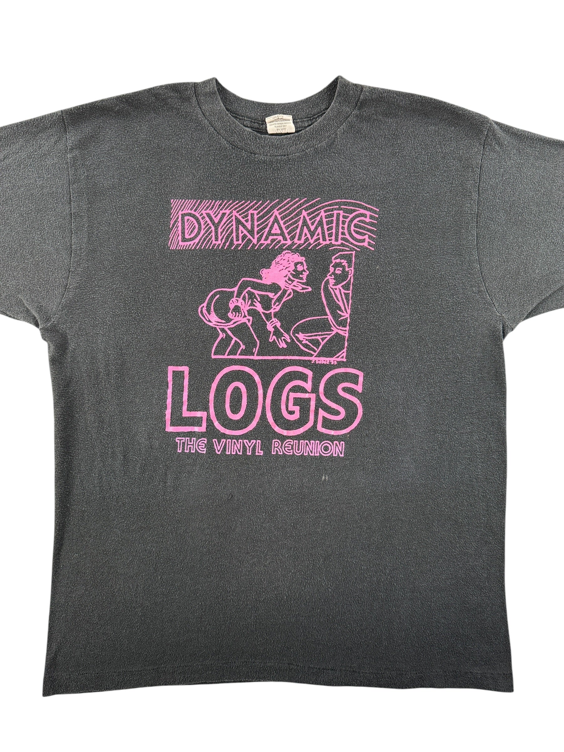 Front Close Up of Vintage Seattle Band Dynamic Logs Reunion Tee SZ XL (Fits M)